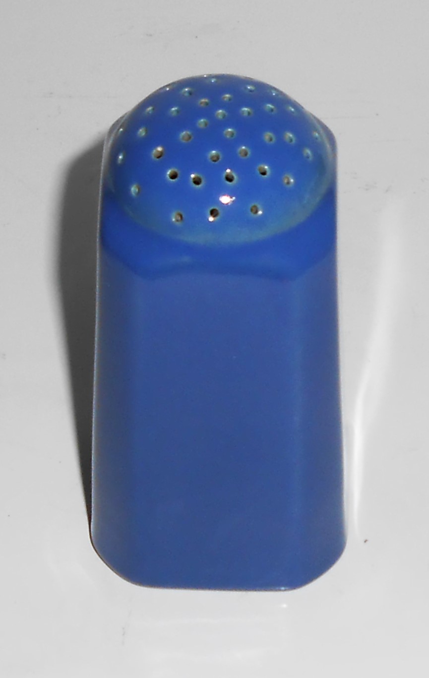 VINTAGE Coors Pottery Rosebud Blue Slanted Shaker