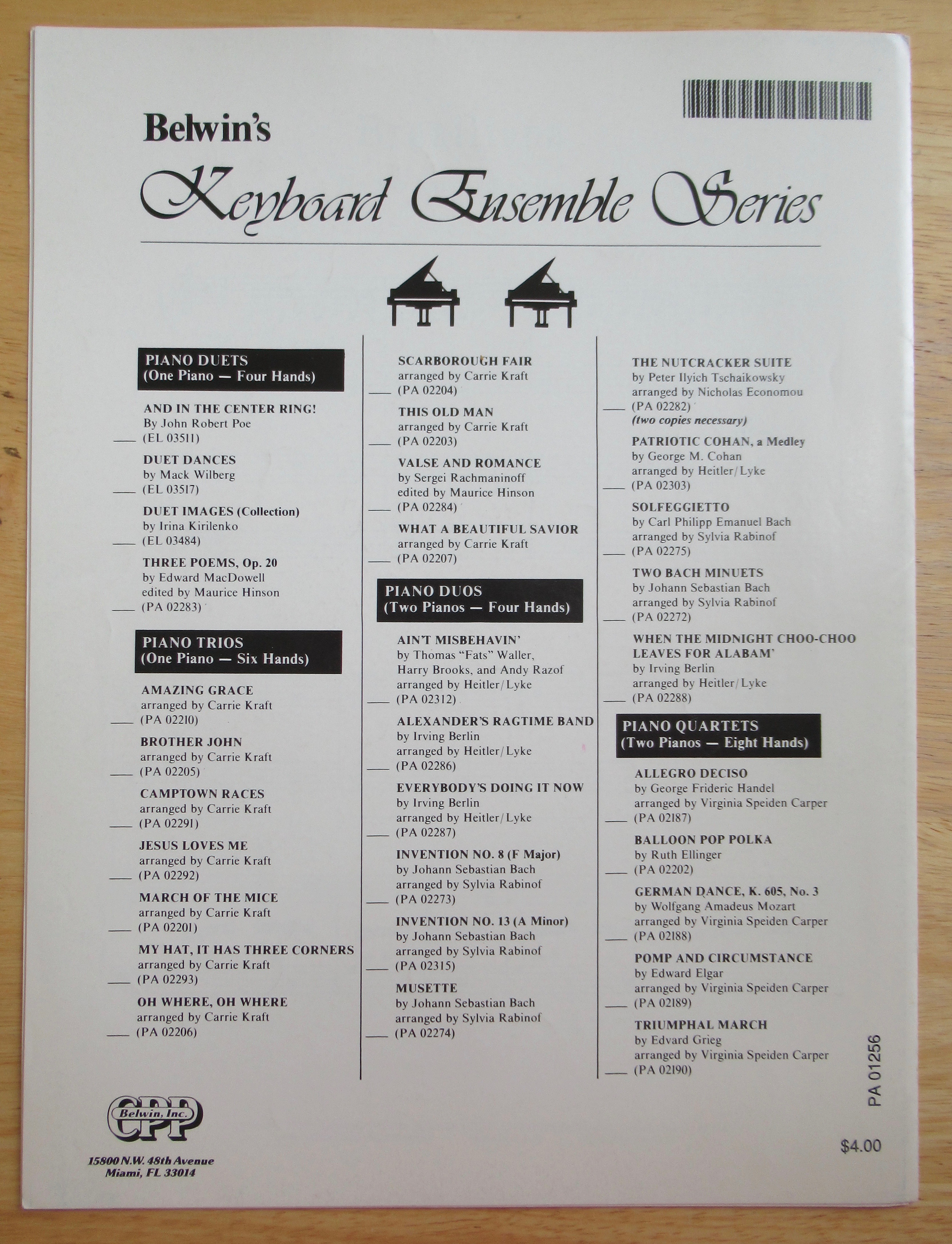 1986 Braziliana Sheet Music