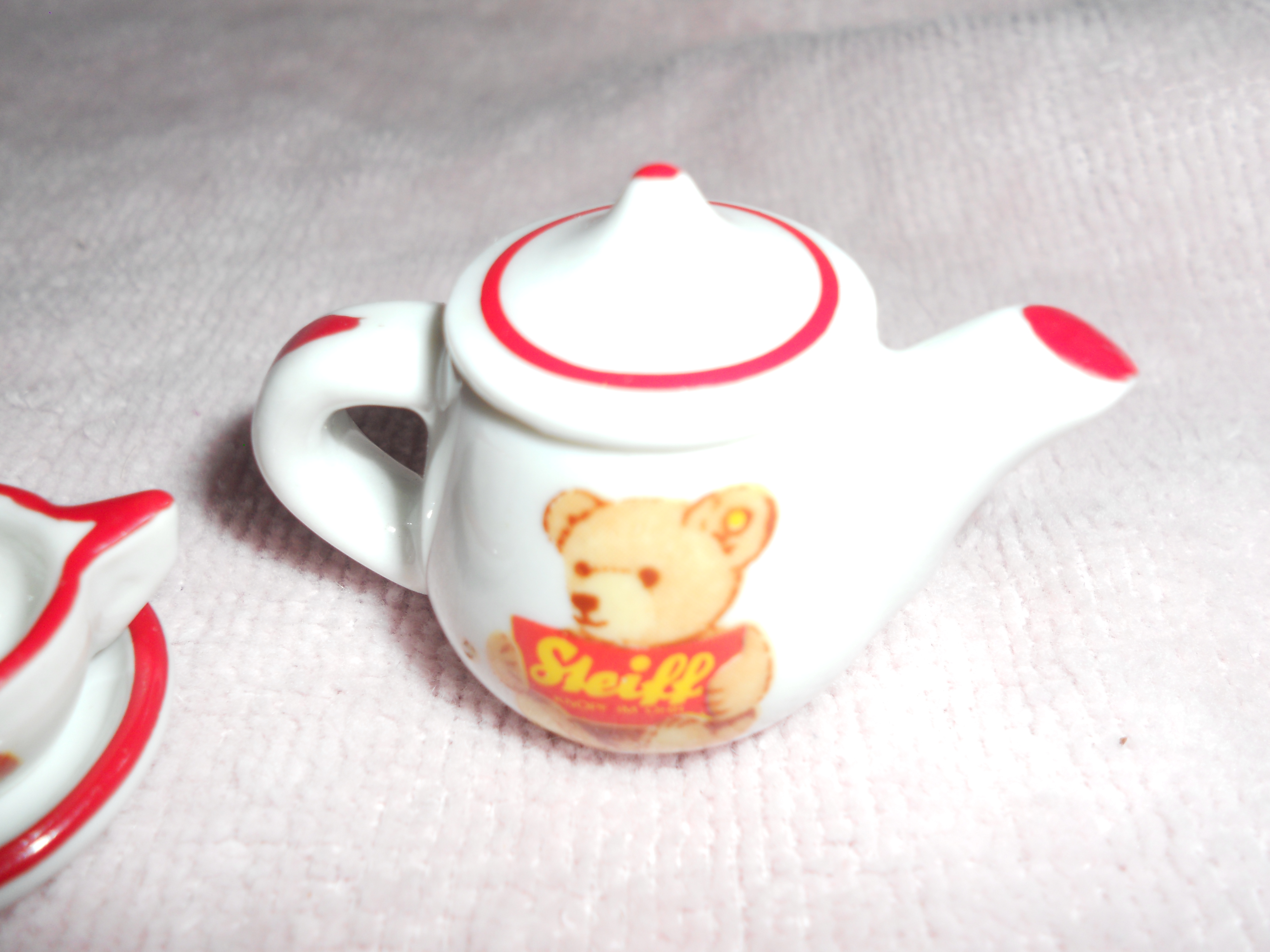 Steiff Bear Tea Set Toy Dish Set Porcelain