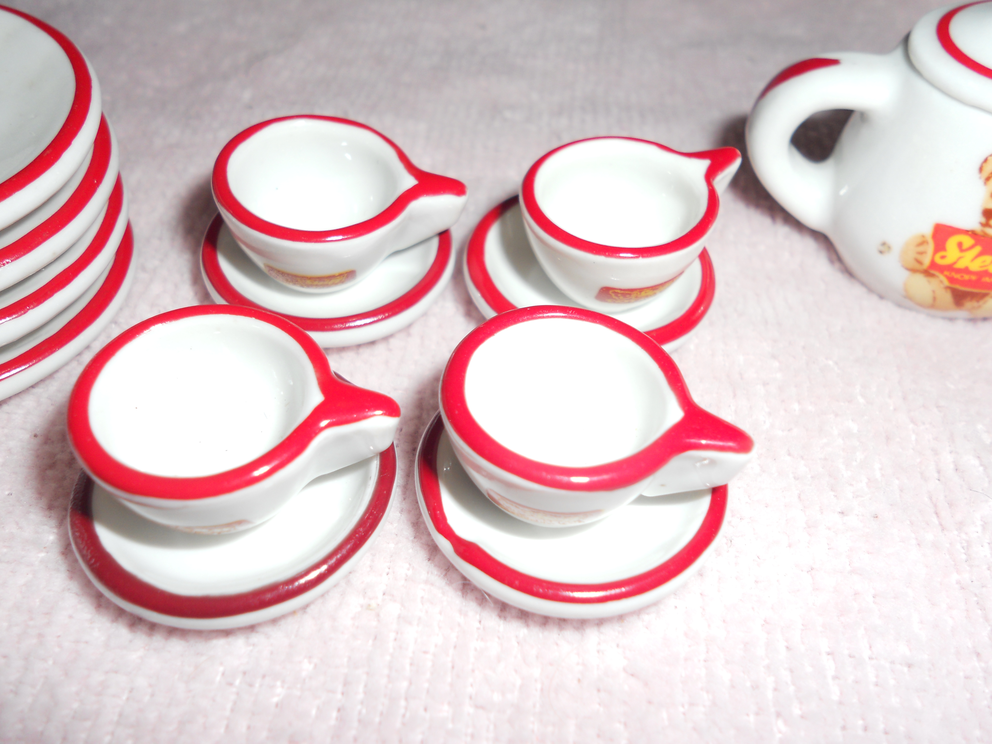 Steiff Bear Tea Set Toy Dish Set Porcelain