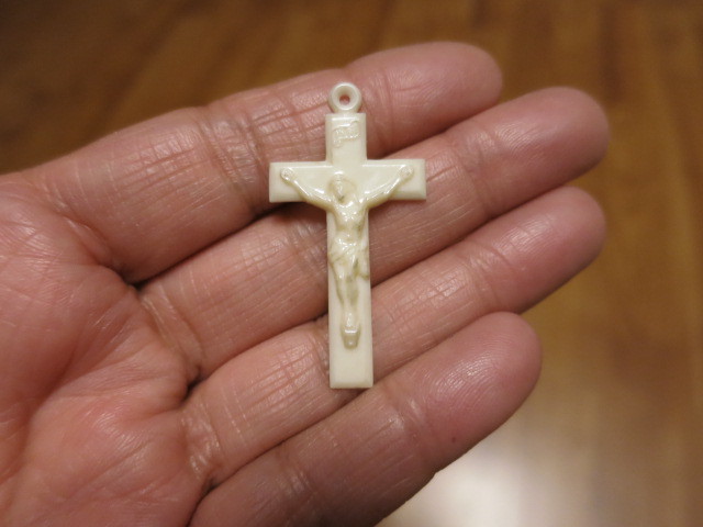 Crucifix Cross Pendant Celluloid plastic