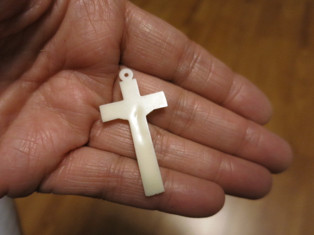 Crucifix Cross Pendant Celluloid plastic