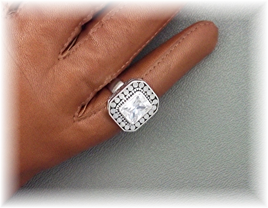 Natural Zircon Sterling Silver Ring Designer Peggy V