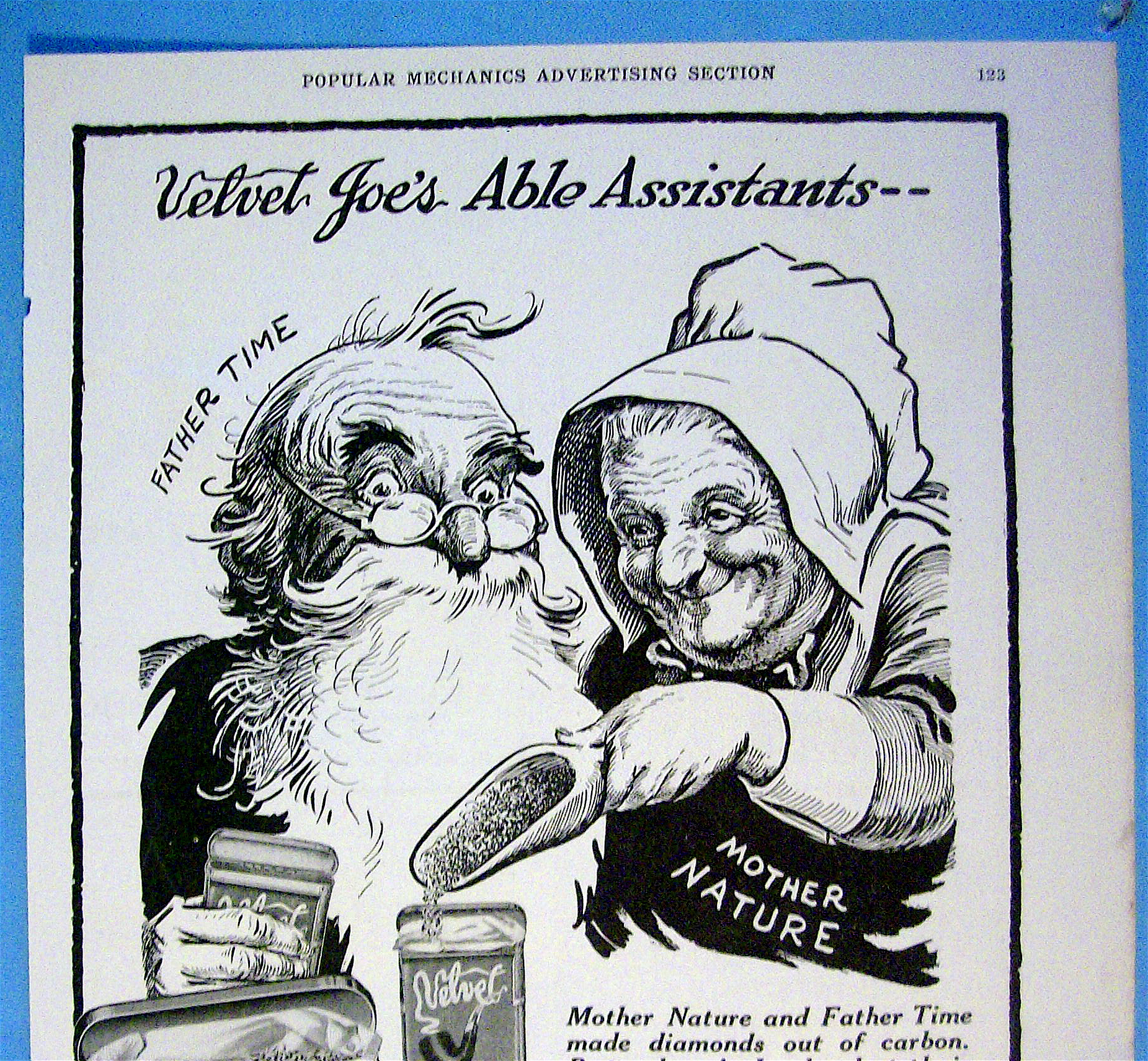 1916 Velvet Tobacco with Mother Nature & Father Time