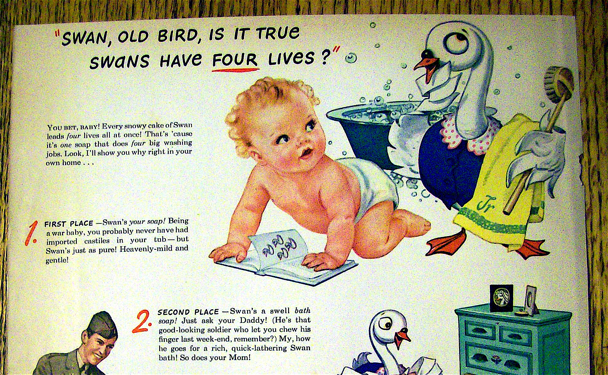 1944 Swan Soap with 4 Swell Ways to Use Swan