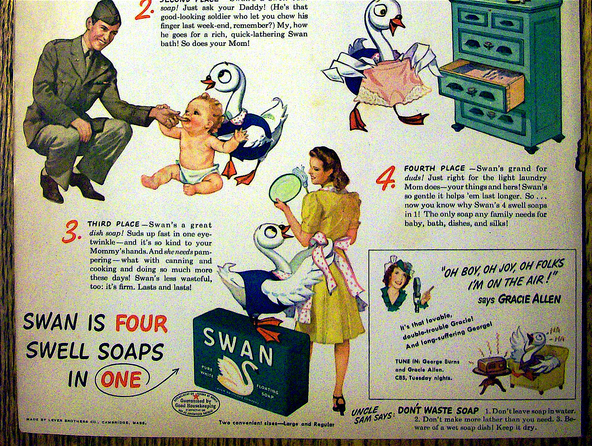 1944 Swan Soap with 4 Swell Ways to Use Swan