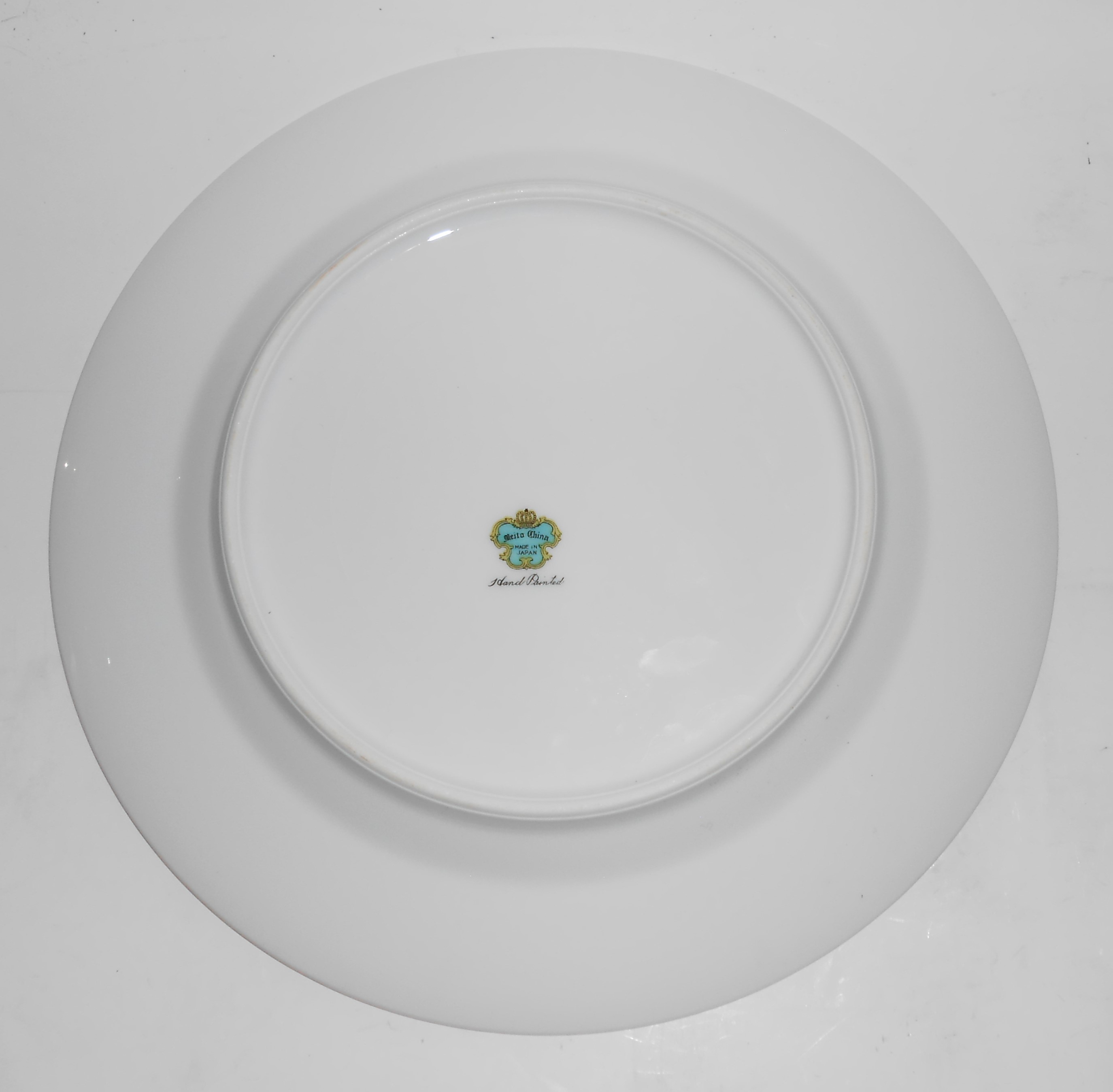 Meito China Porcelain Japan 400 Tri-Flowers w/Gold Band