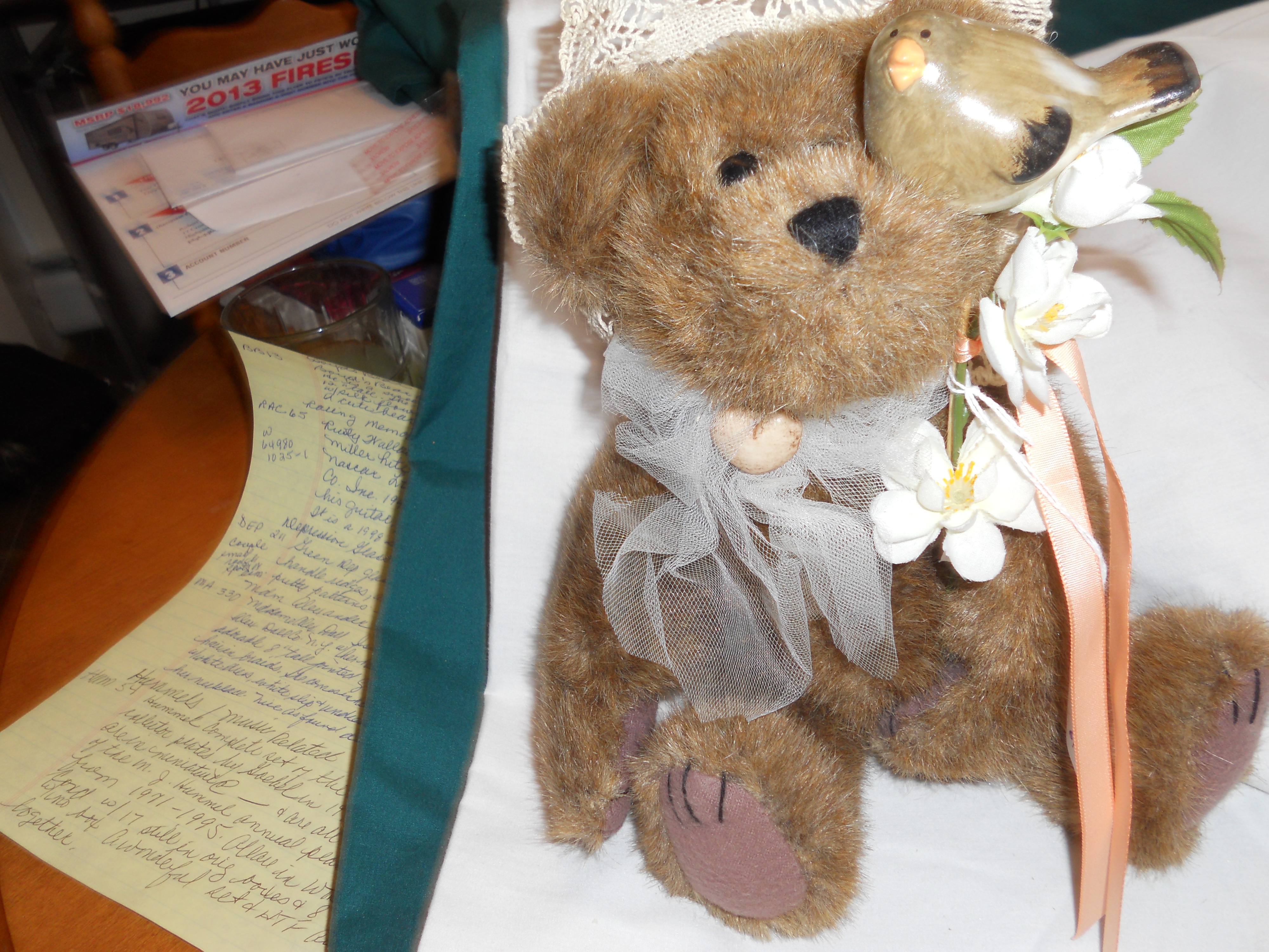 Boyds Bear Decorated with Bird 1998