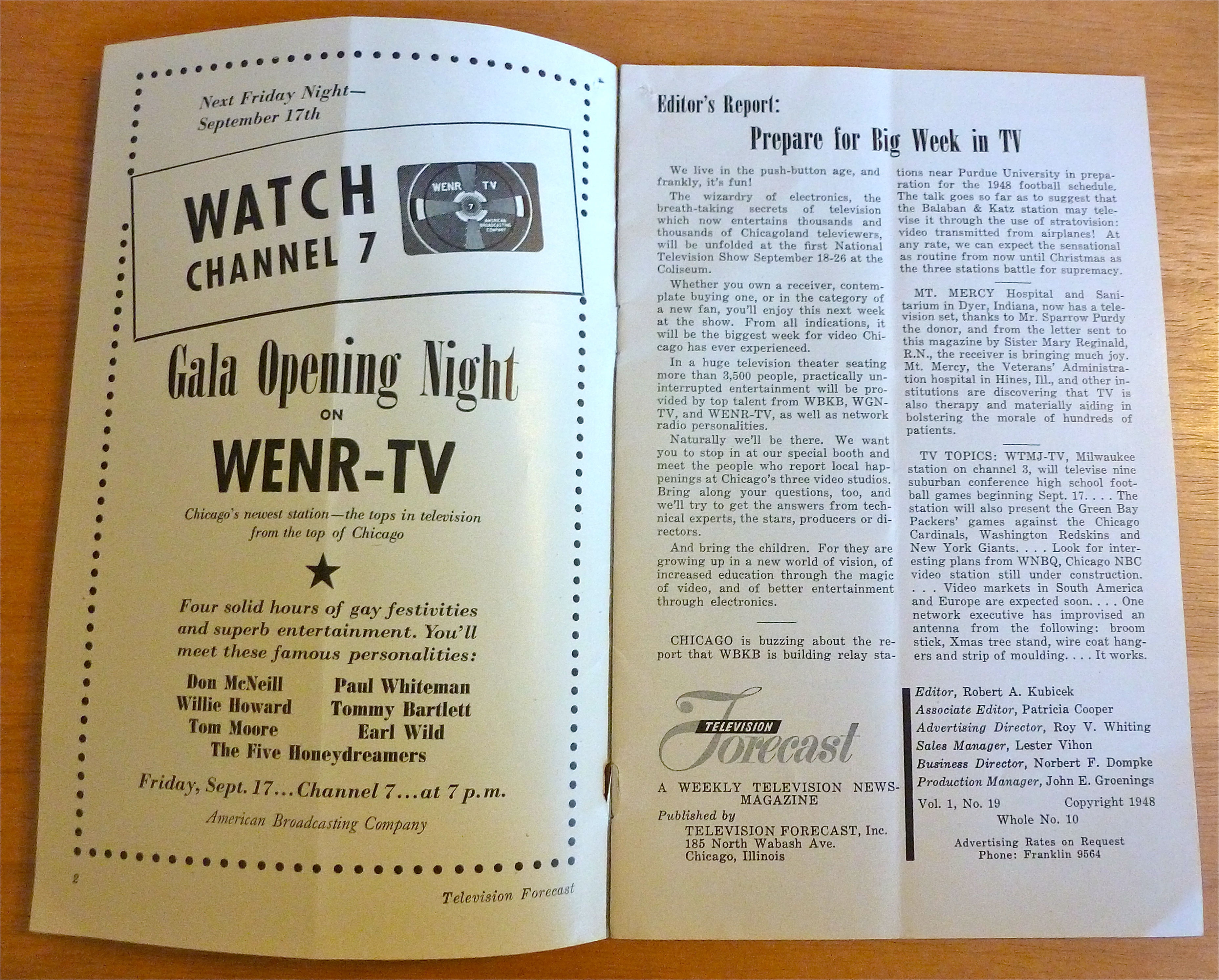 1948 Chicago Television Forecast Vol.1-#19 Don McNeill