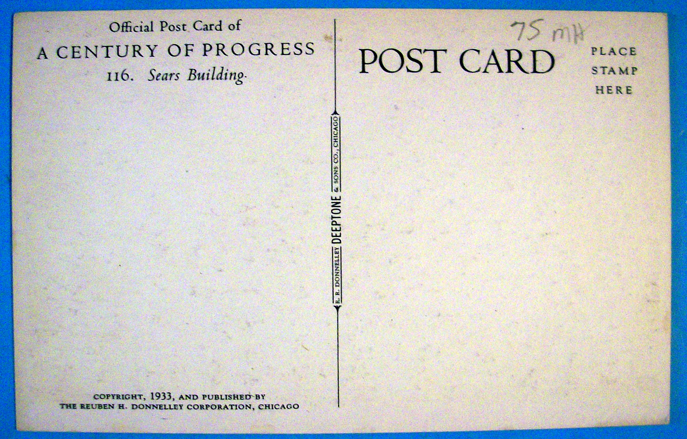 1933 Century of Progress Sear Roebuck Building Postcard