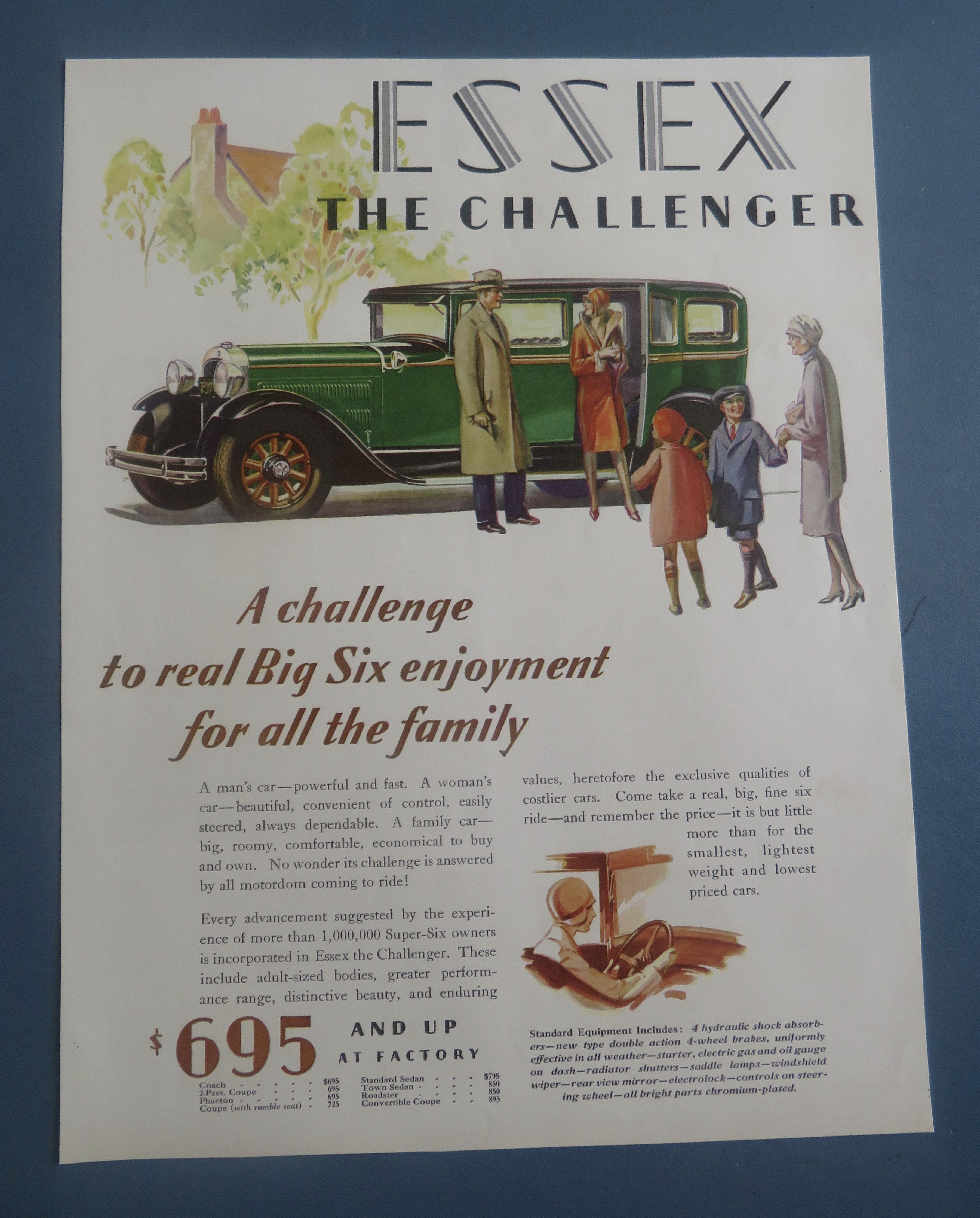 1929 Essex Automobile with Essex The Challenger