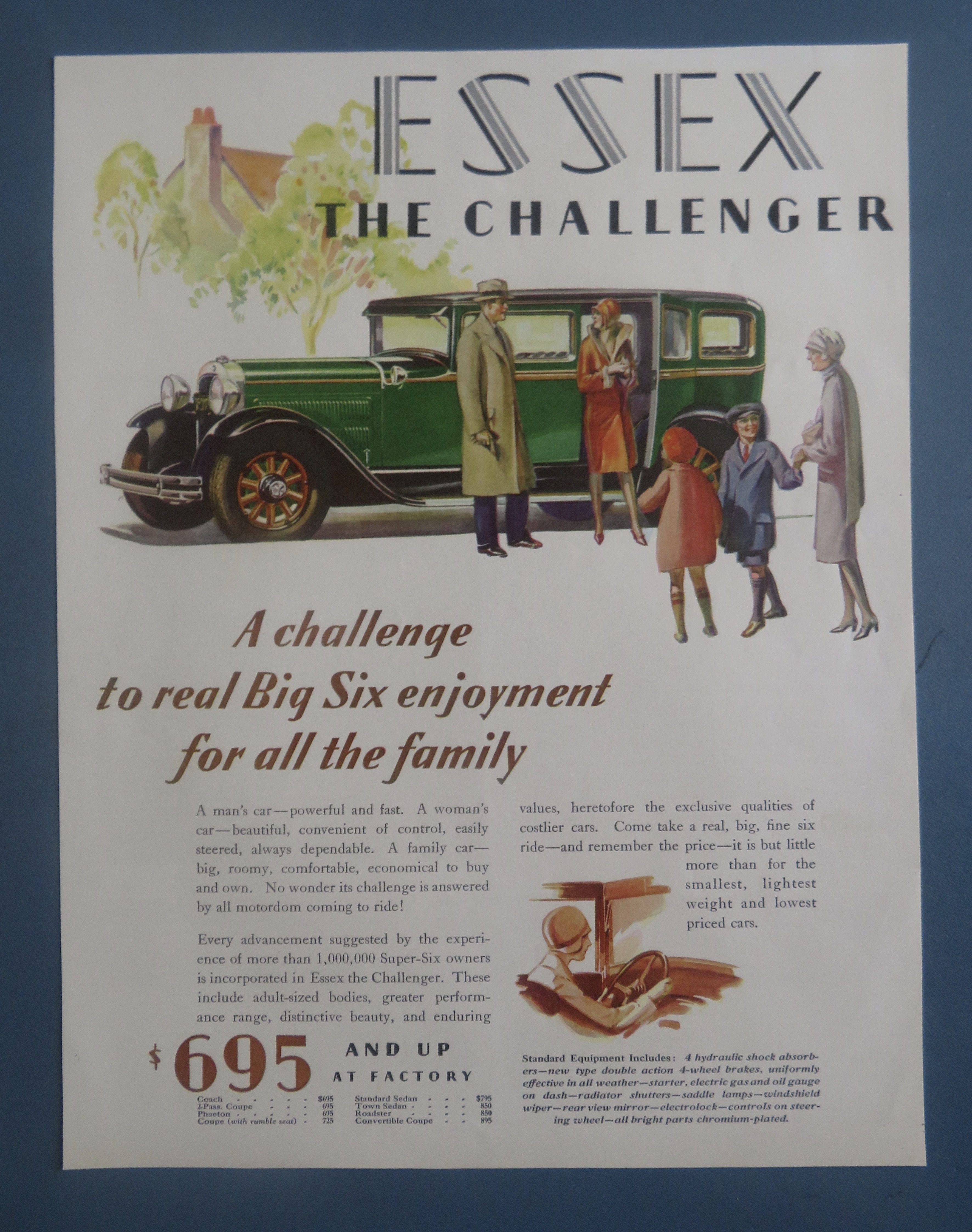 1929 Essex Automobile with Essex The Challenger