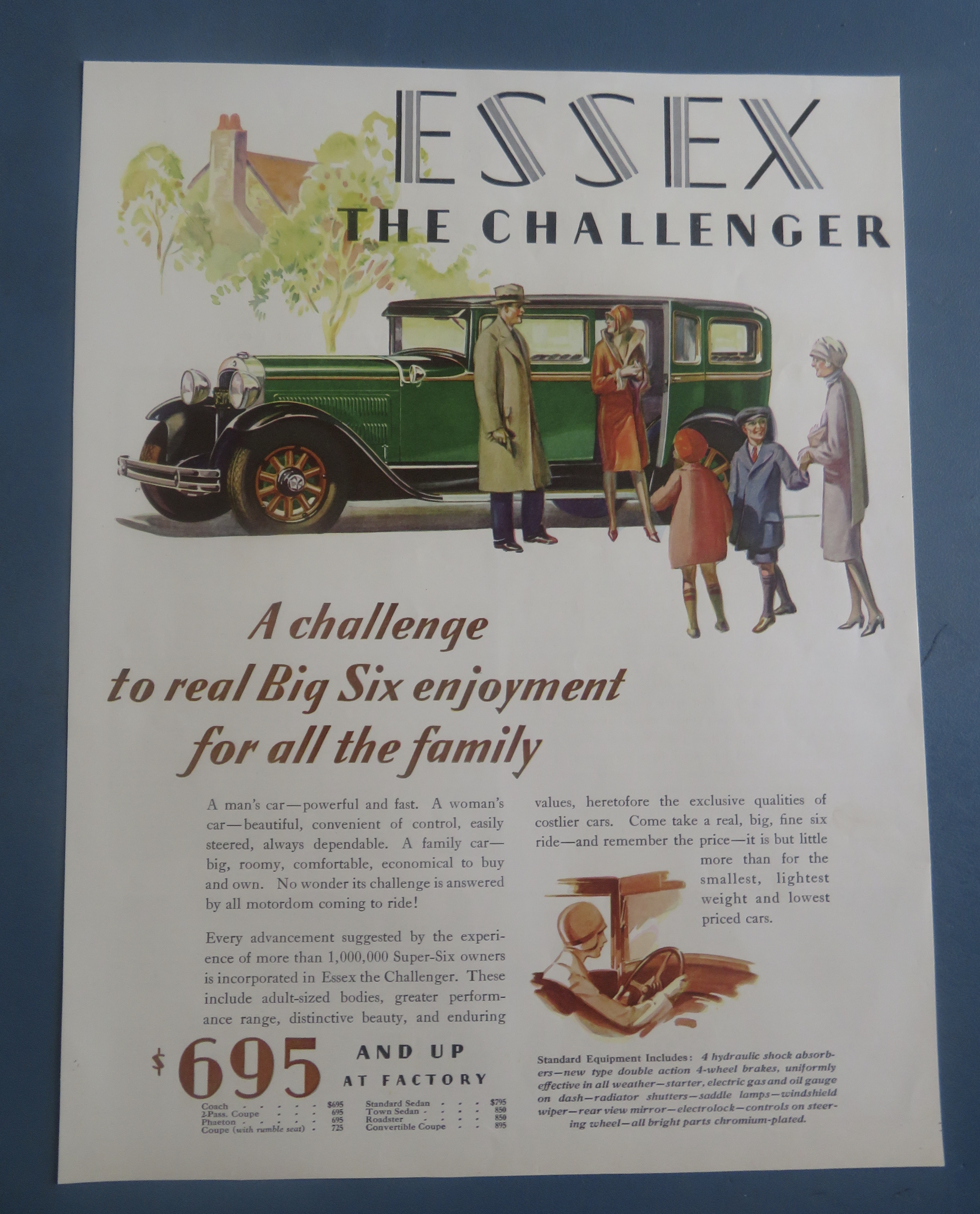 1929 Essex Automobile with Essex The Challenger