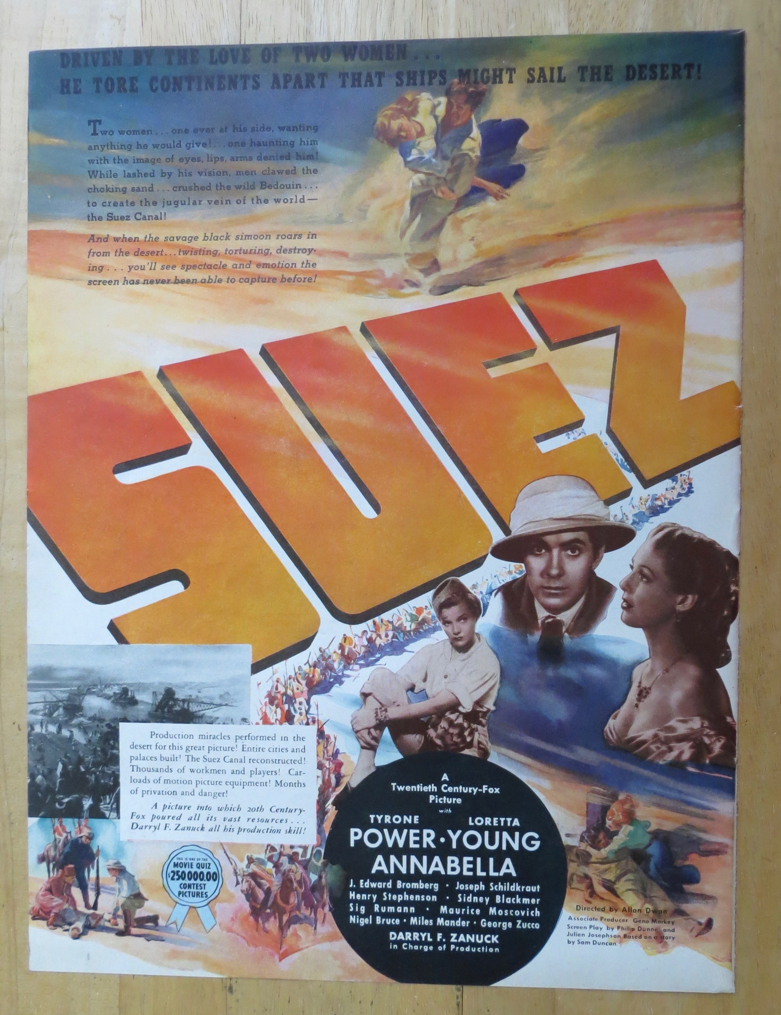 1938 Suez with Tyrone Power, Loretta Young & Annabella