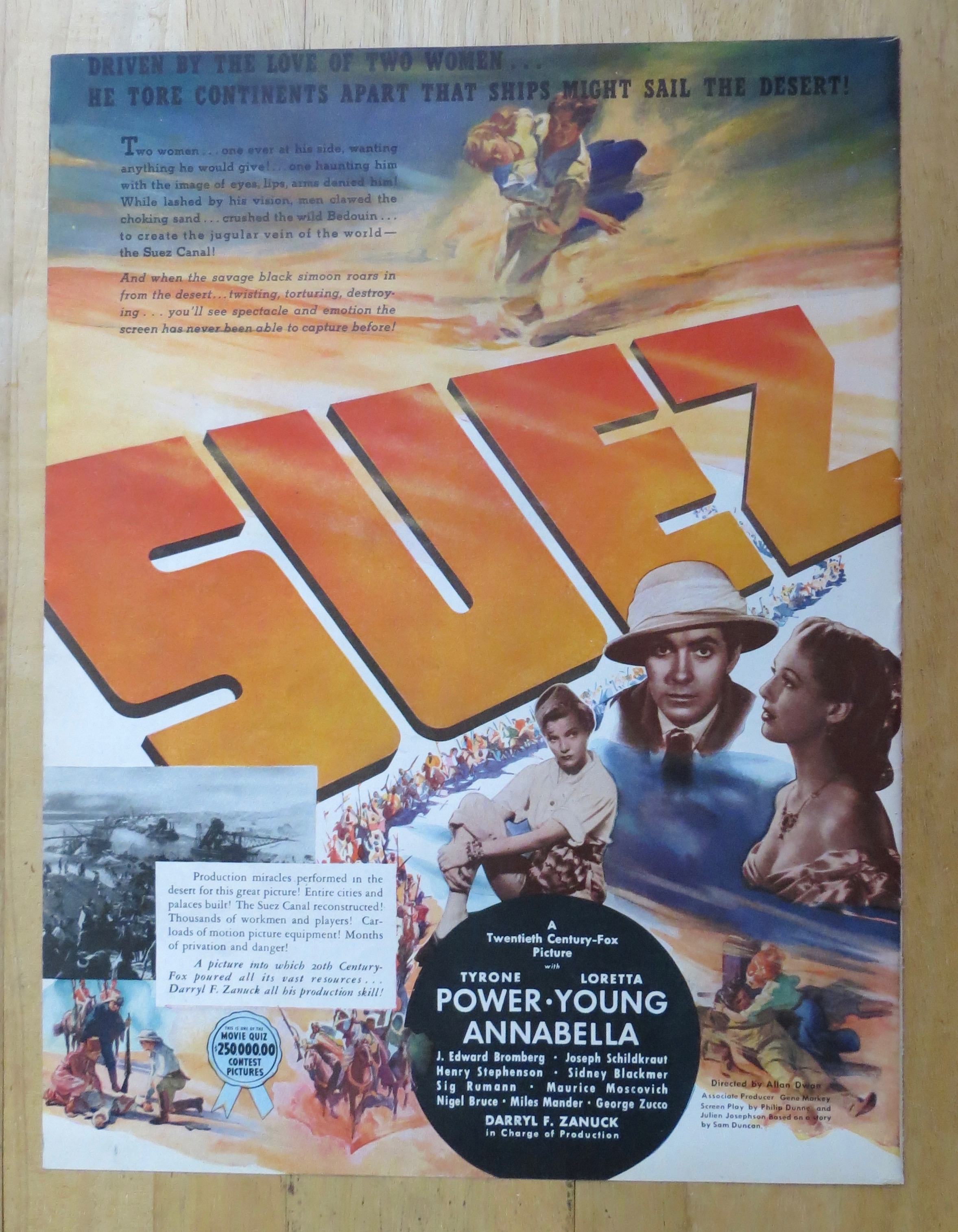1938 Suez with Tyrone Power, Loretta Young & Annabella