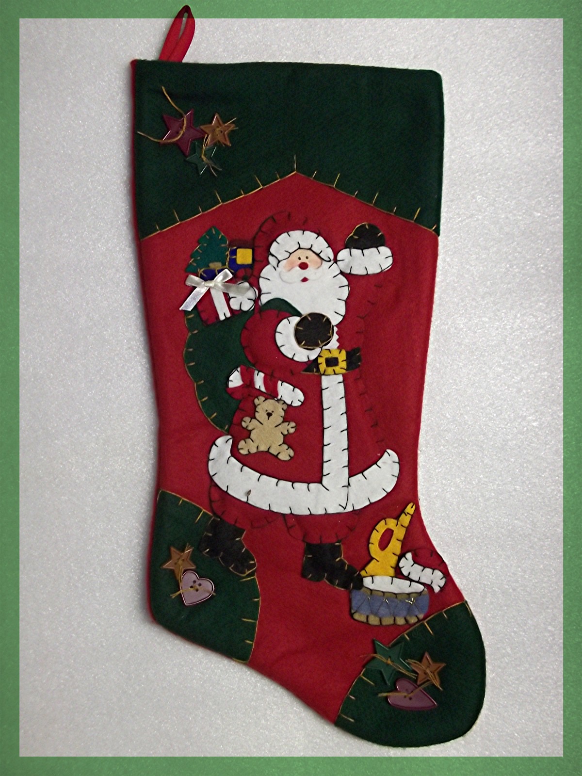 Christmas Stocking handmade heavy felt Santa