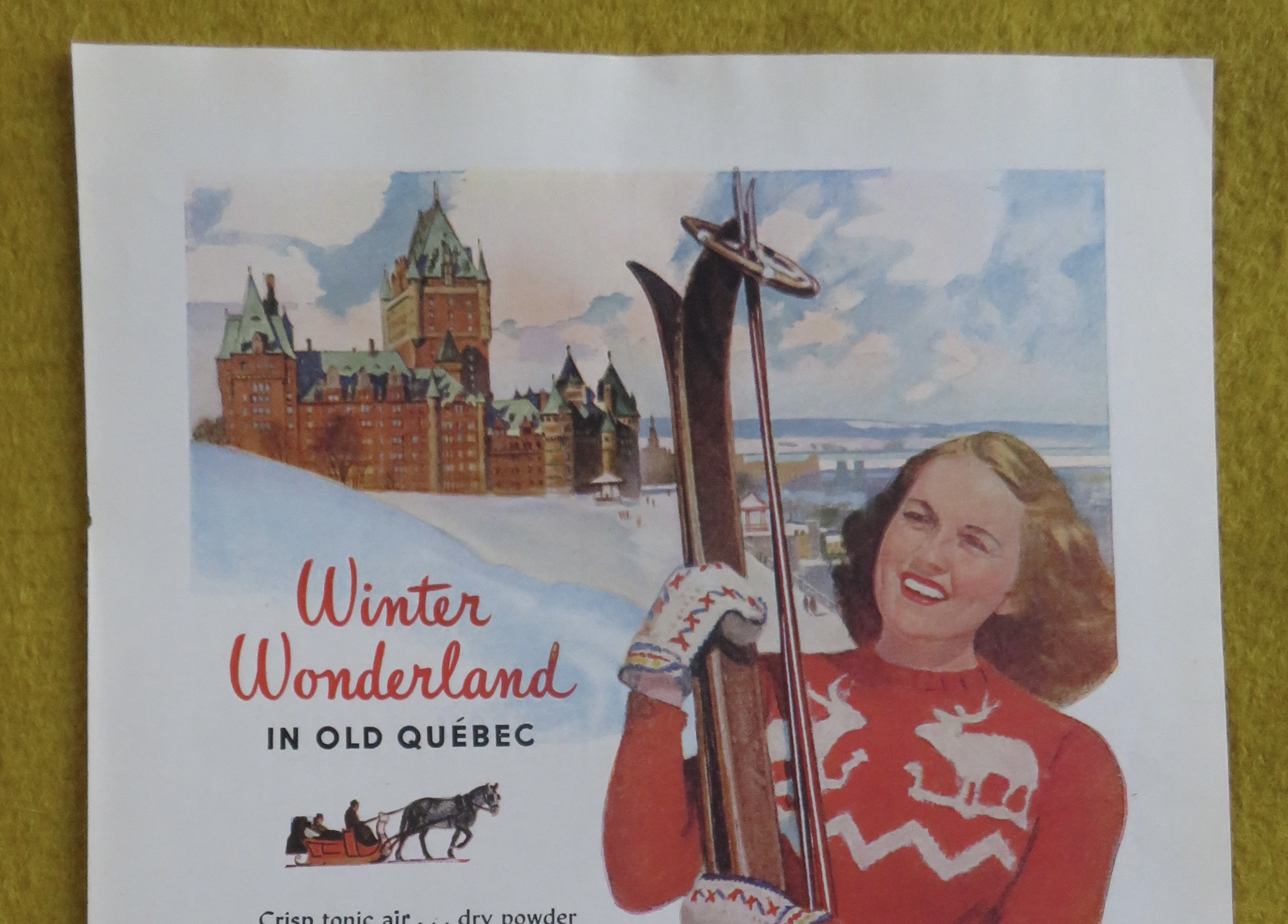 1946 Canadian Pacific with Woman Holding Skis