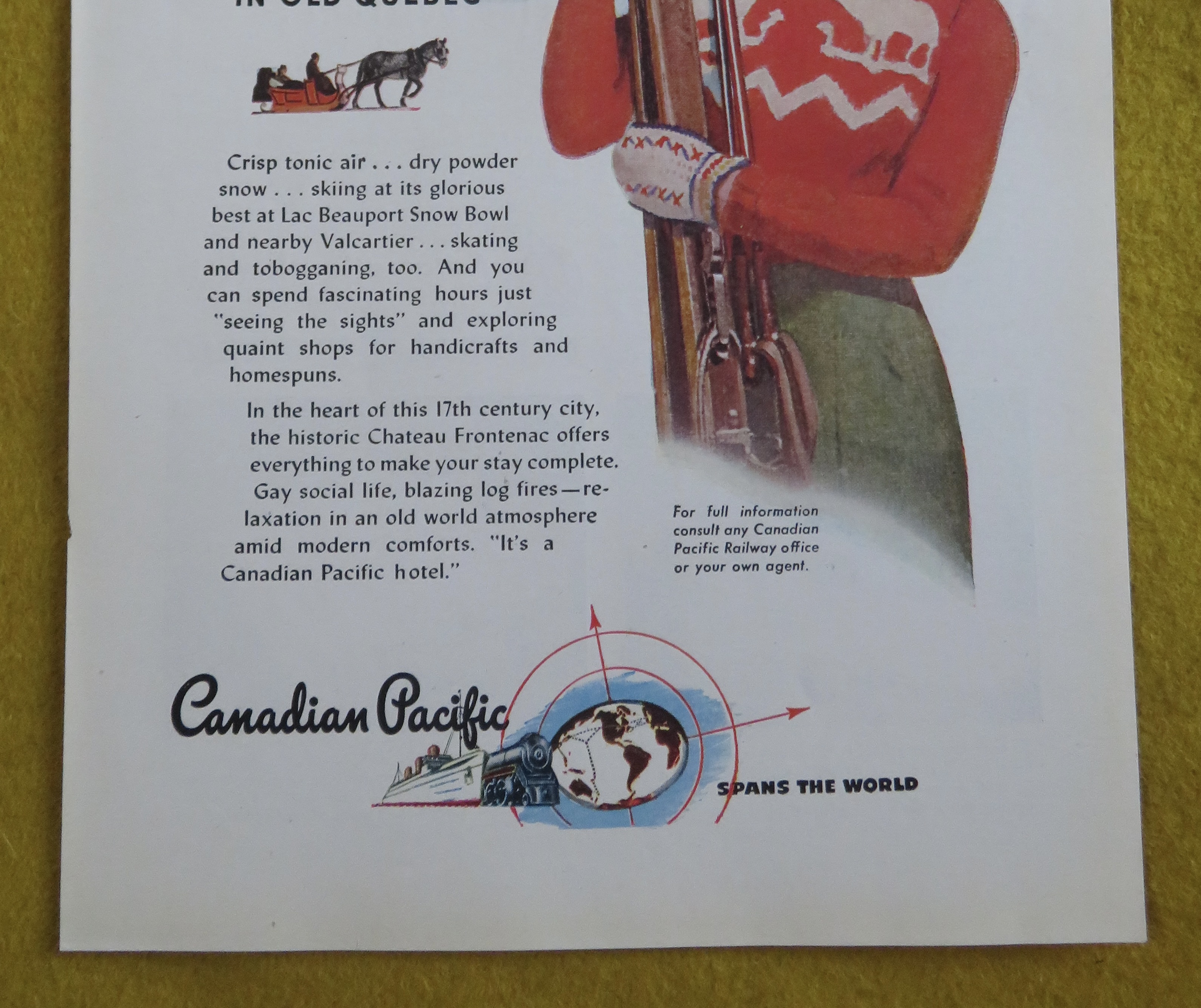 1946 Canadian Pacific with Woman Holding Skis
