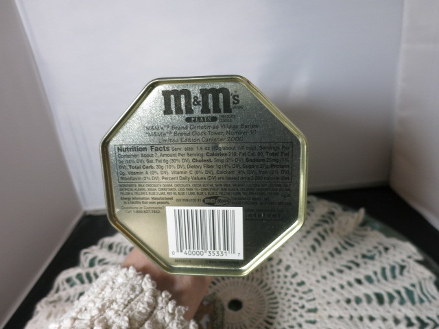 M & M Christmas Brand Clock Tower Street Players tin