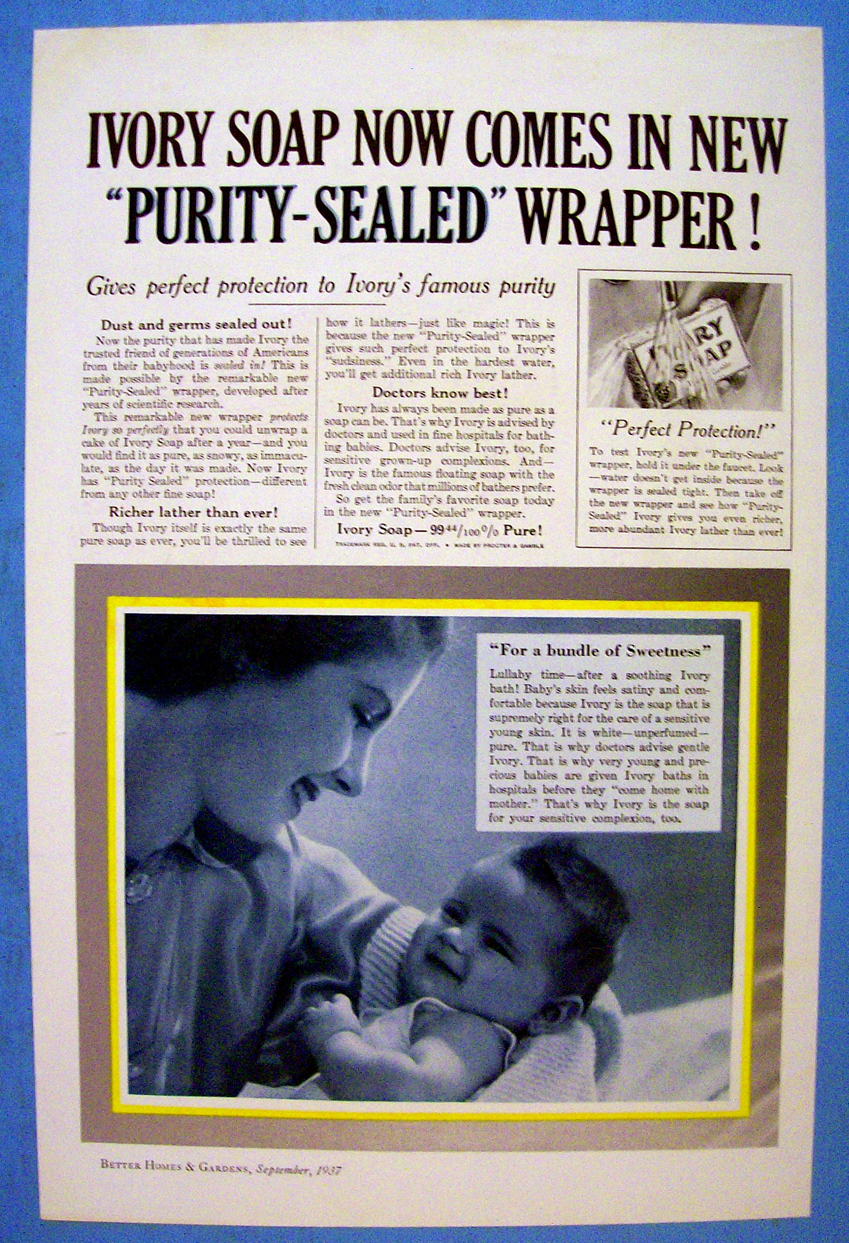 1937 Ivory Soap w/ Mother & Baby