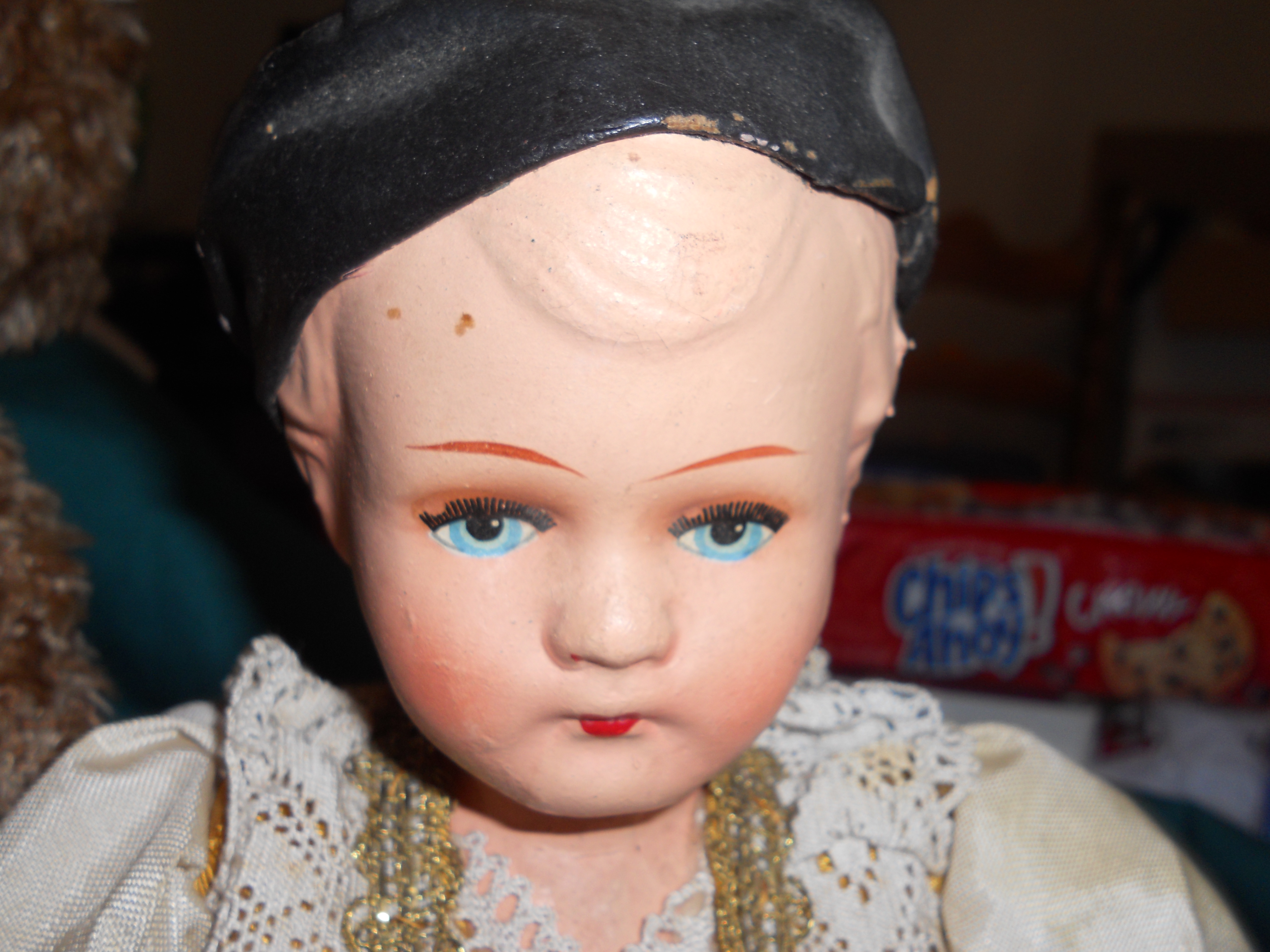 European Doll Celluloid Face Cloth Body 18 in