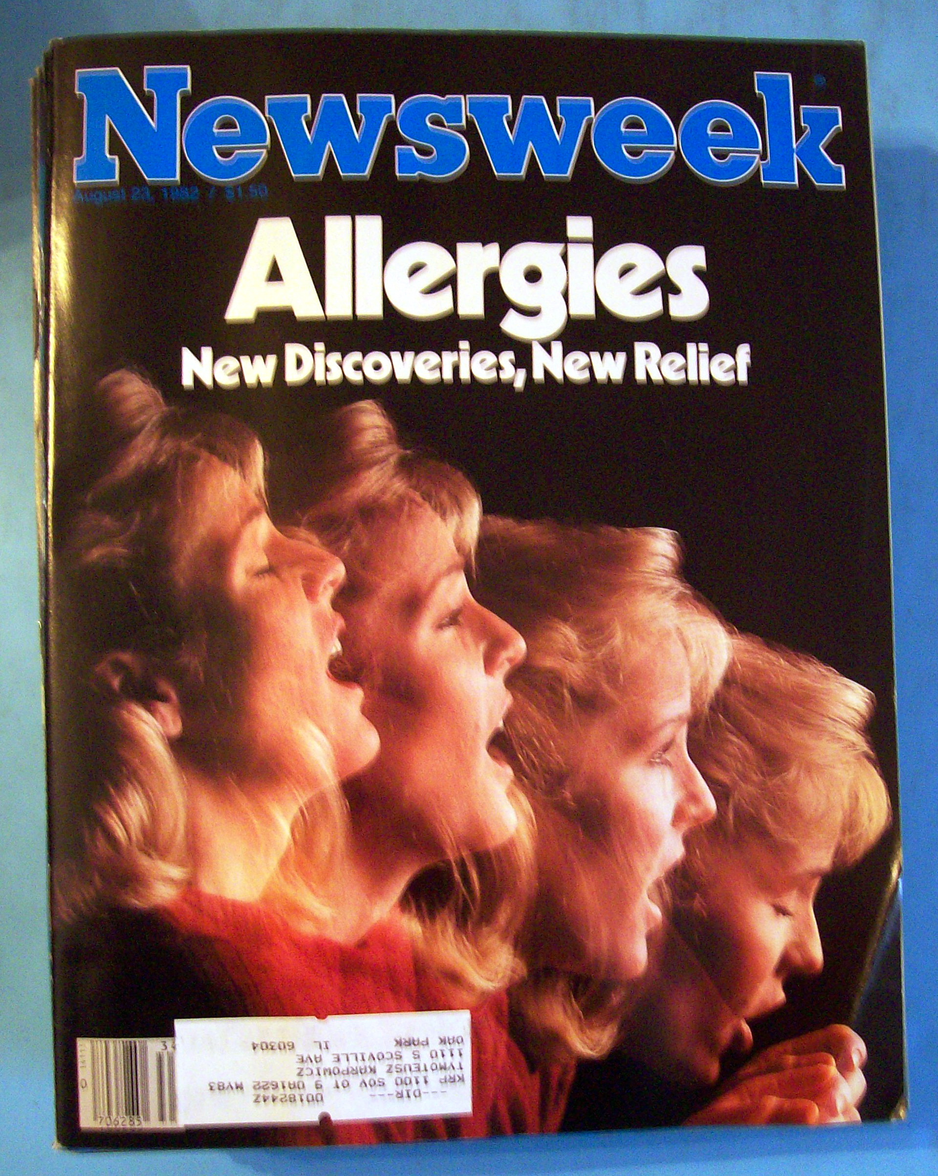 Newsweek Magazine - August 23, 1982 - Allergies
