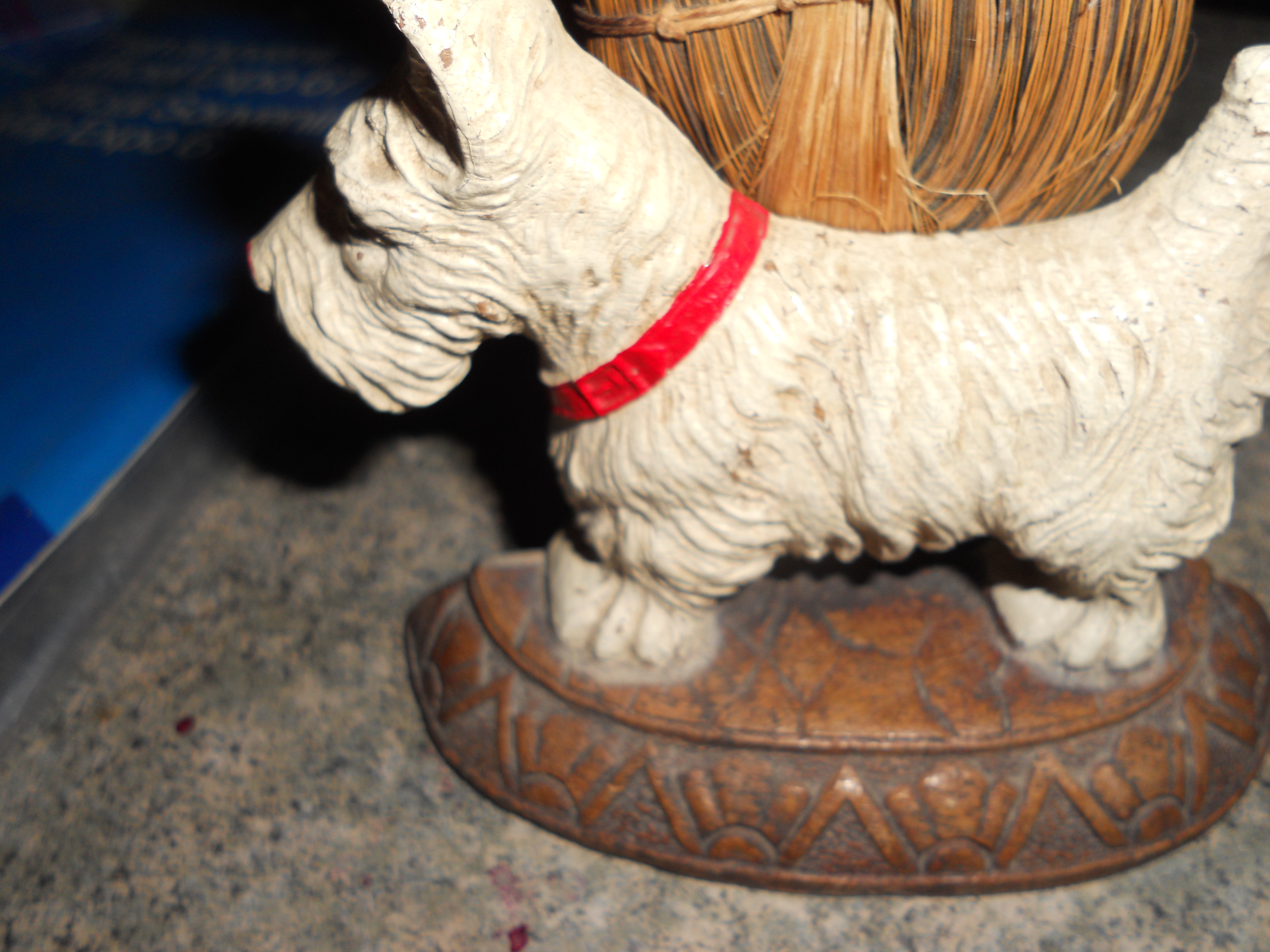 Scottie Dog whisk broom Brush Holder Wood