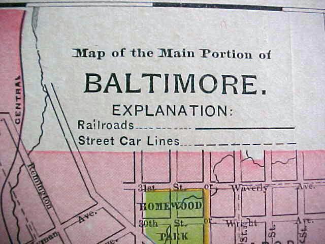 Antique Map Maryland Delaware Baltimore 1912