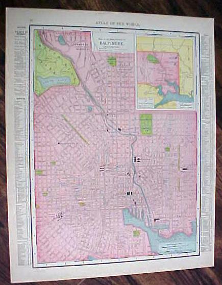 Antique Map Maryland Delaware Baltimore 1912