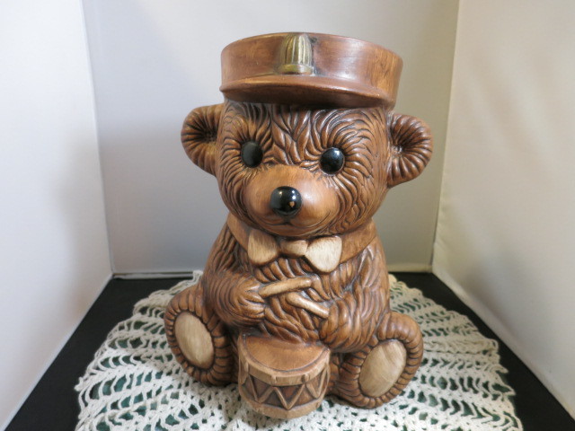 Vintage Bear with Drum and Cap Treasure Craft Cookie Jar