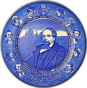 Royal Doulton Charles Dickens Flow Blue Plate 10 1/4 in