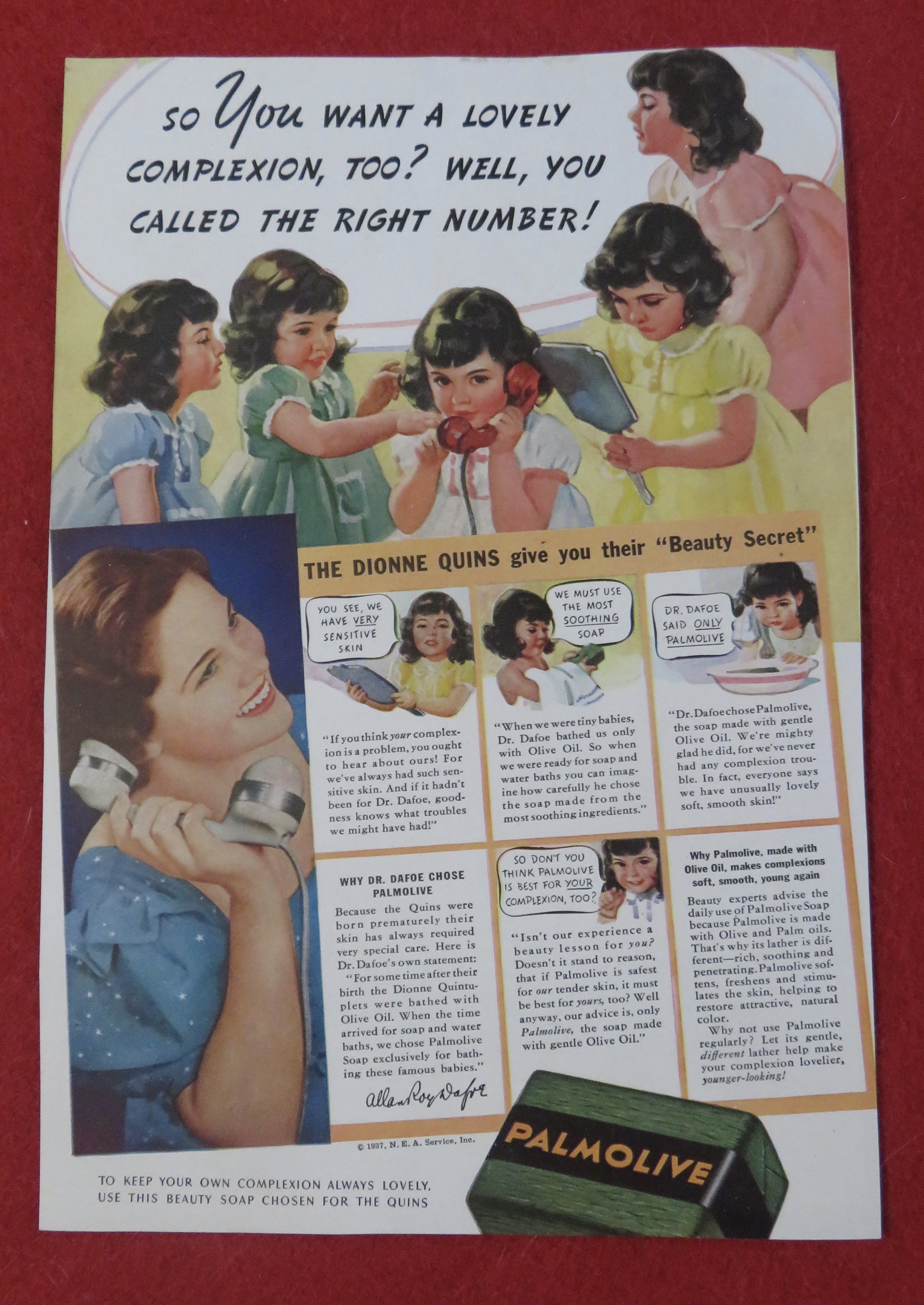 1937 Palmolive Soap with the Dionne Quints