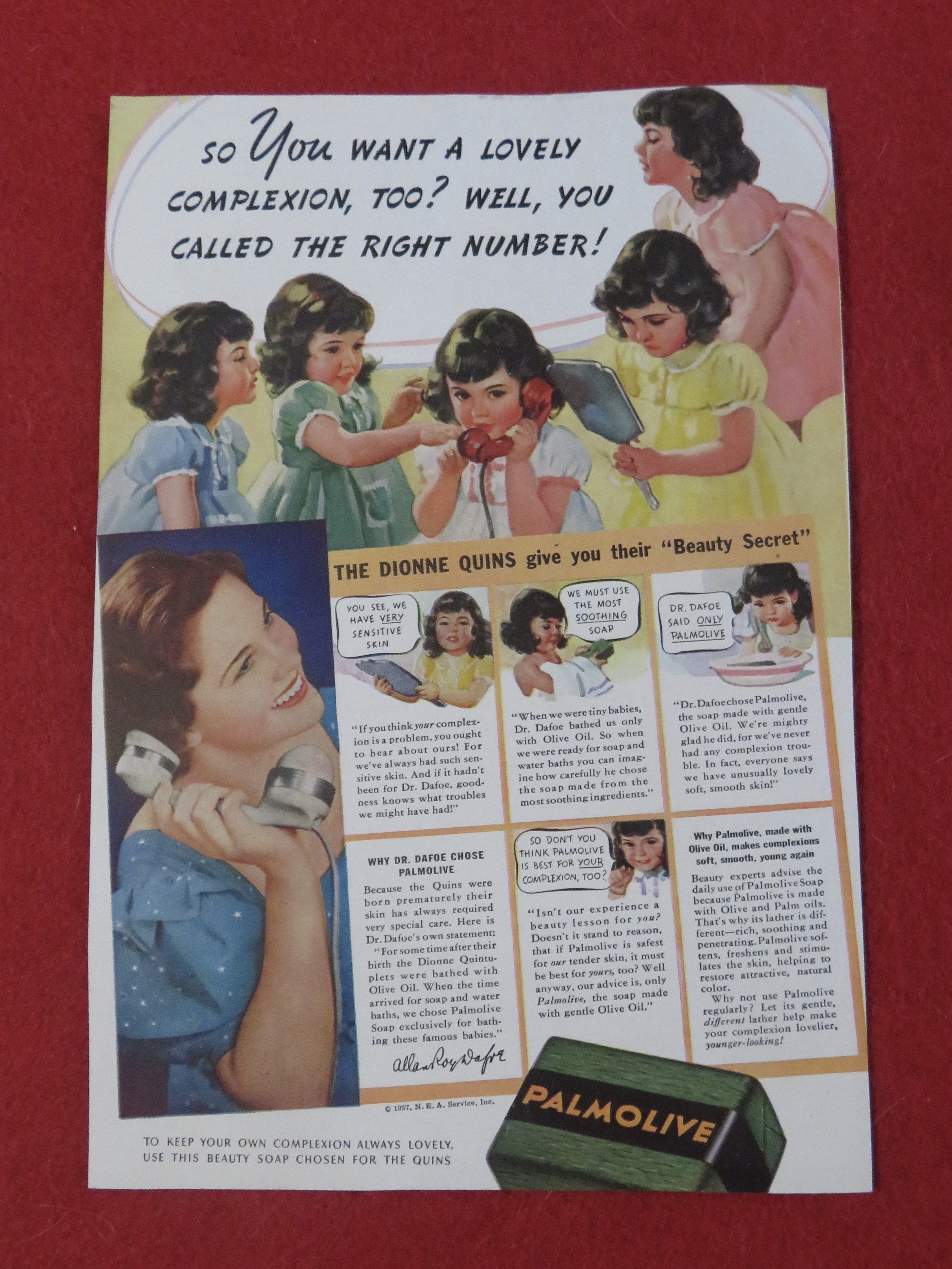 1937 Palmolive Soap with the Dionne Quints