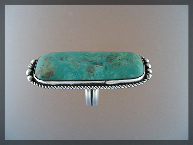 ROBERT LEEKITY  Green Turquoise Stedrling Silver Ring