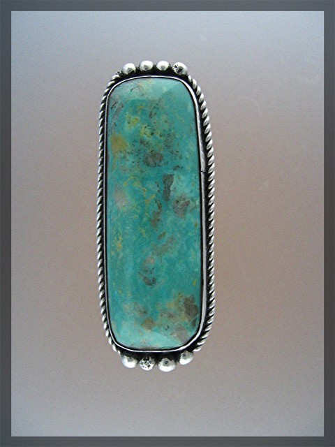ROBERT LEEKITY  Green Turquoise Stedrling Silver Ring