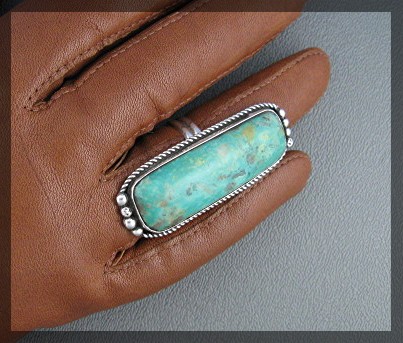 ROBERT LEEKITY  Green Turquoise Stedrling Silver Ring