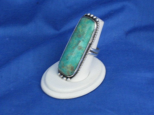 ROBERT LEEKITY  Green Turquoise Stedrling Silver Ring