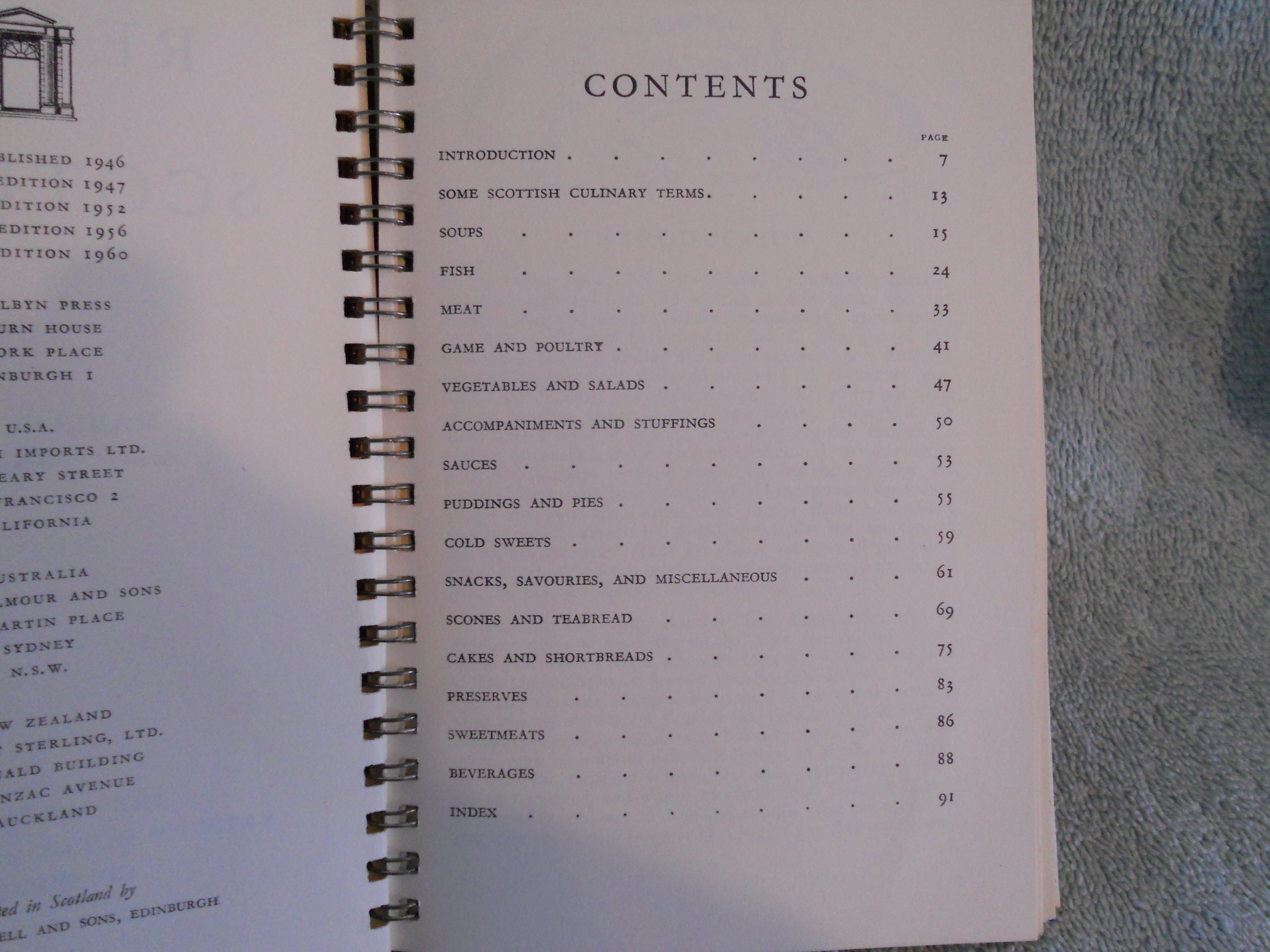 Recipes From Scotland Cookbook 1960 F McNeill