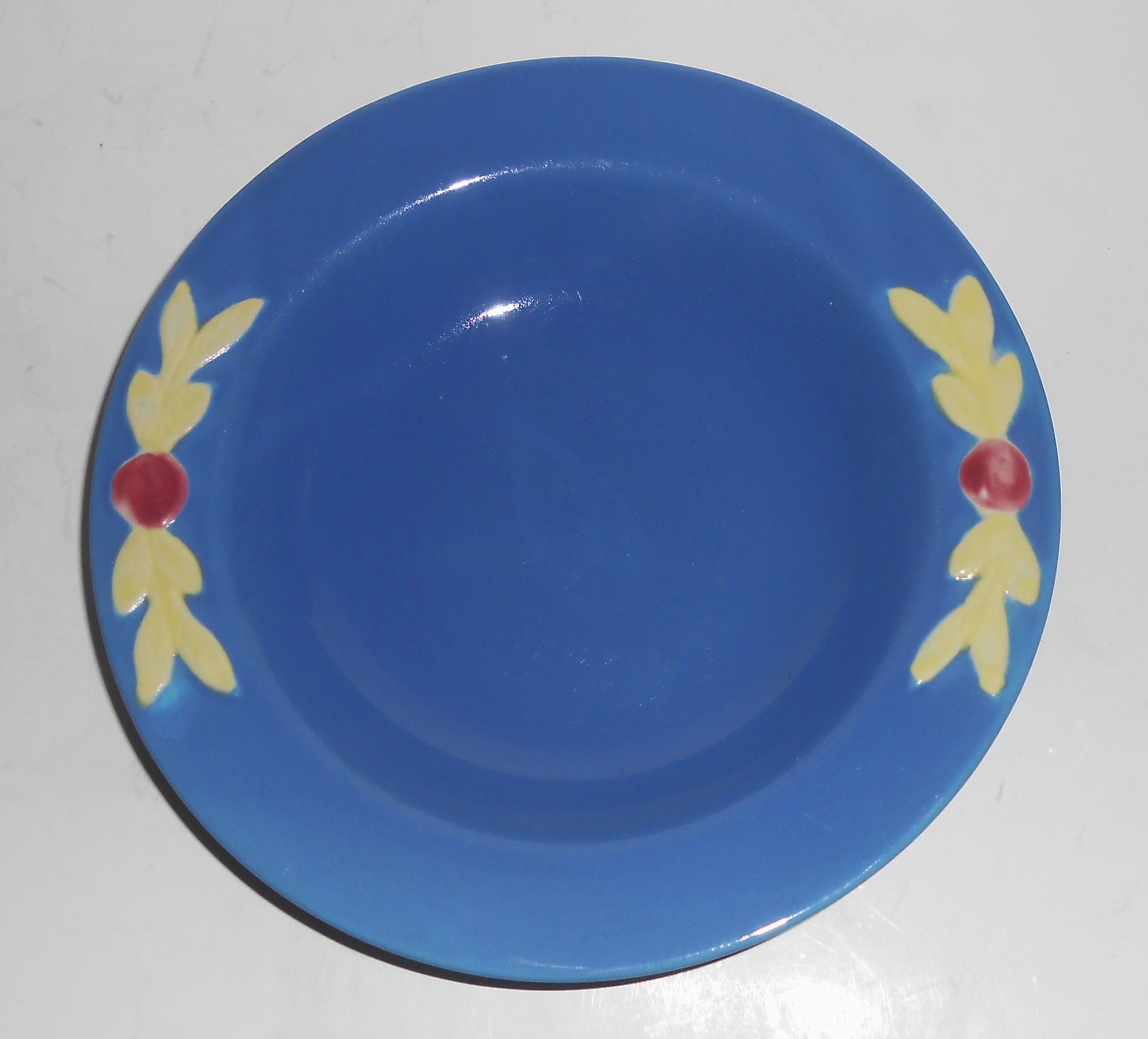 Coors Pottery Rosebud Blue Rimmed Soup Bowl