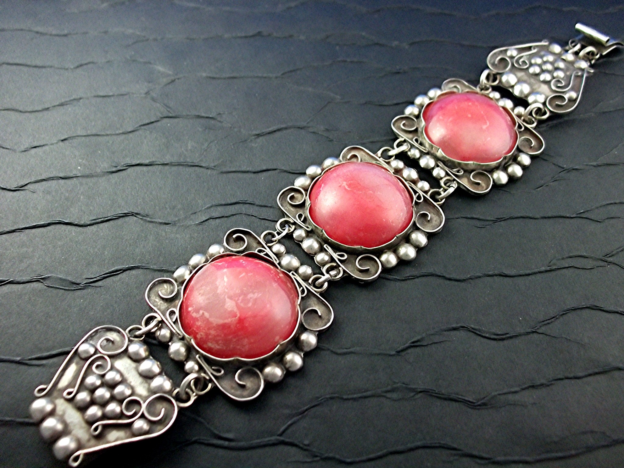 Bracelet Silver Rose Quartz Mexico
