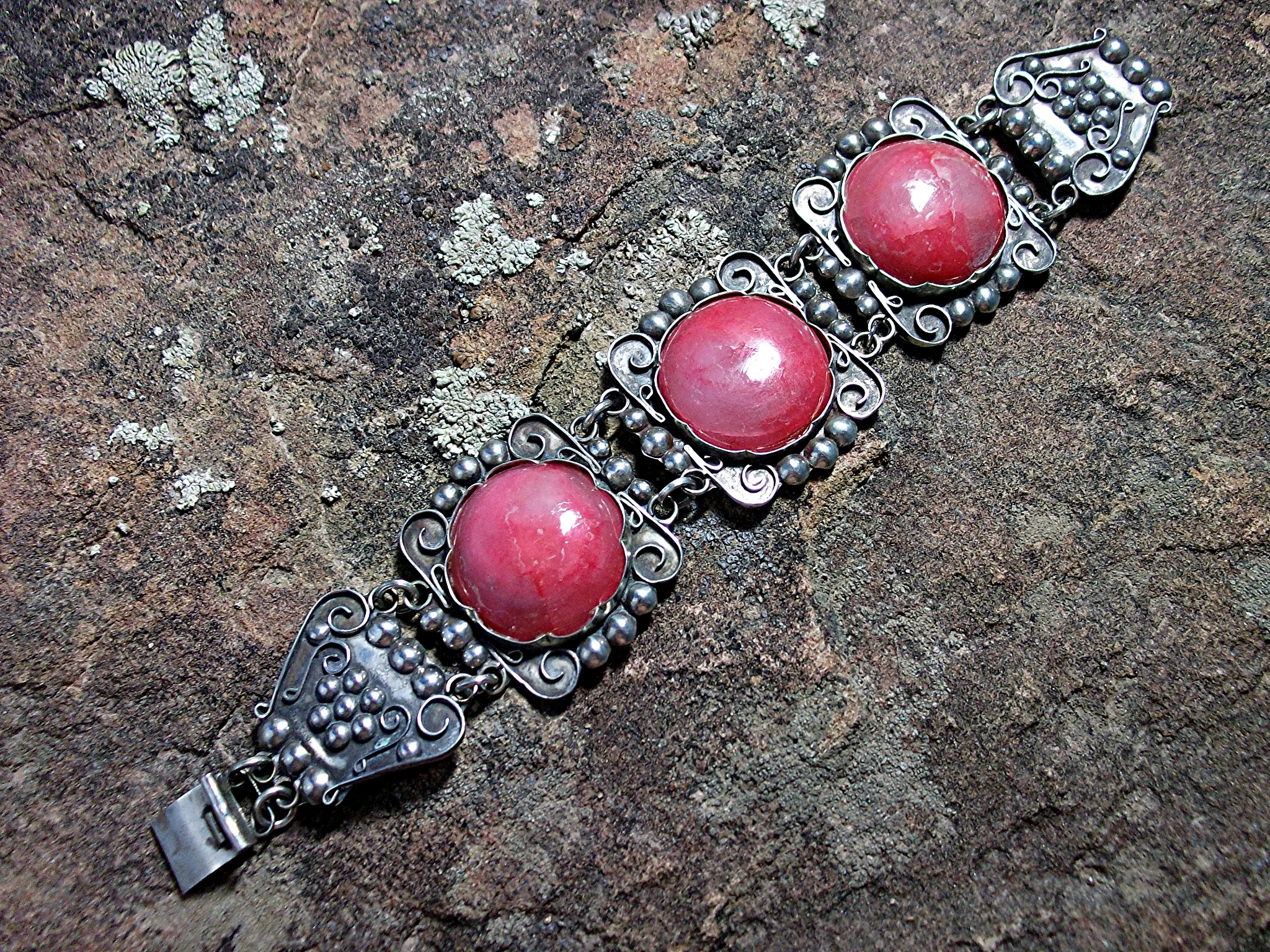 Bracelet Silver Rose Quartz Mexico