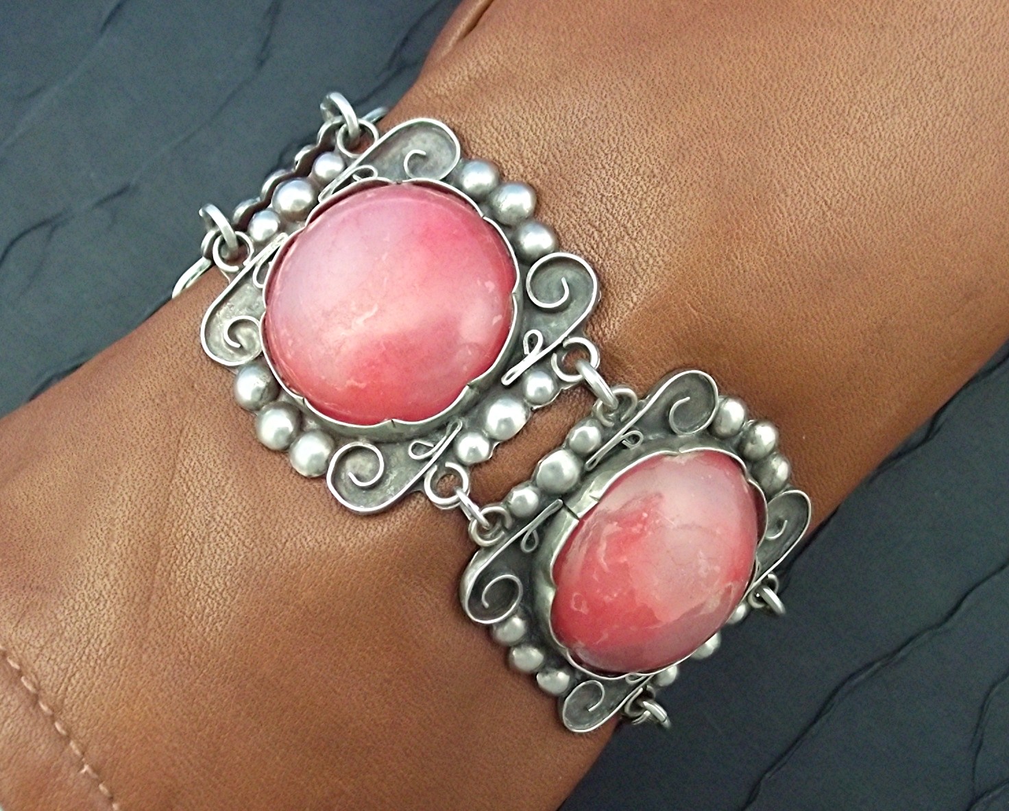 Bracelet Silver Rose Quartz Mexico