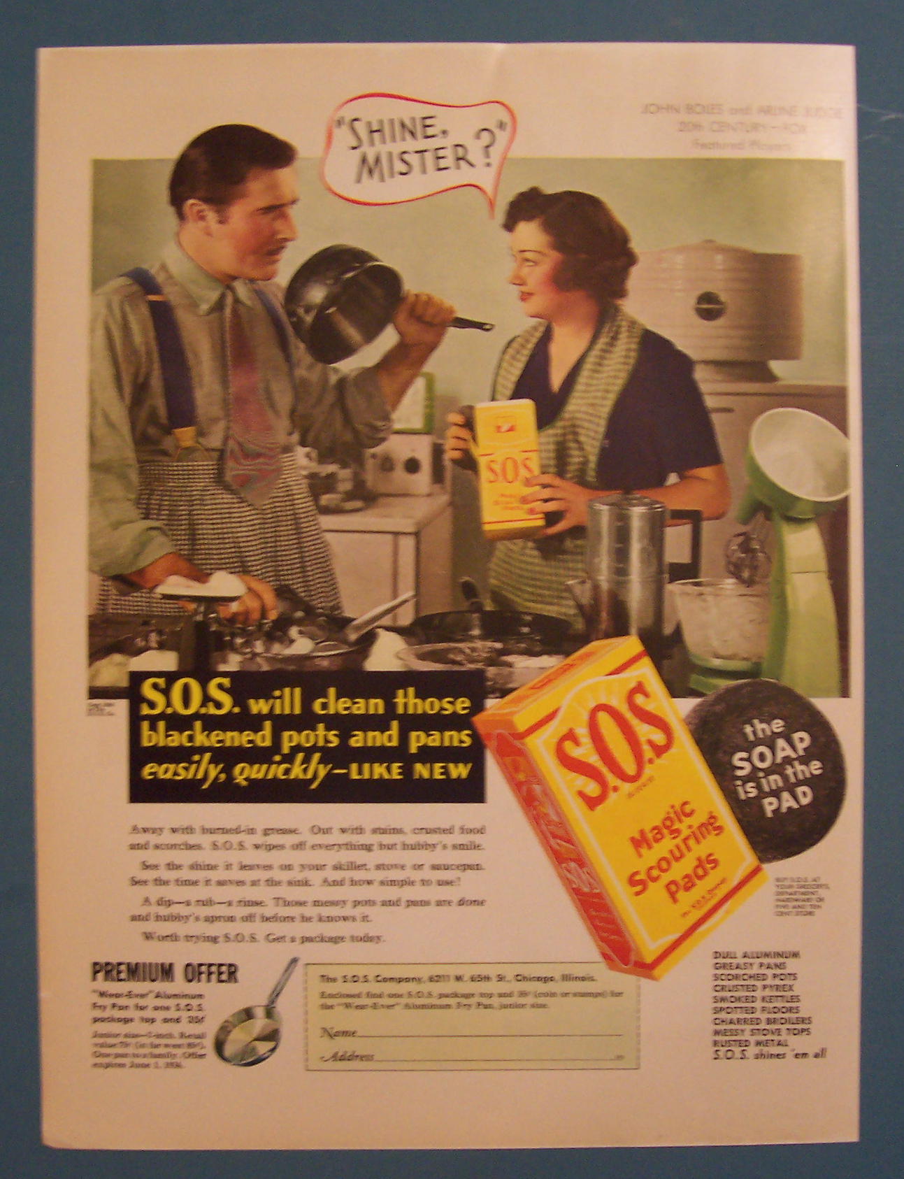 1936 S.O.S. Magic Scouring Pads w/Boles & Judge