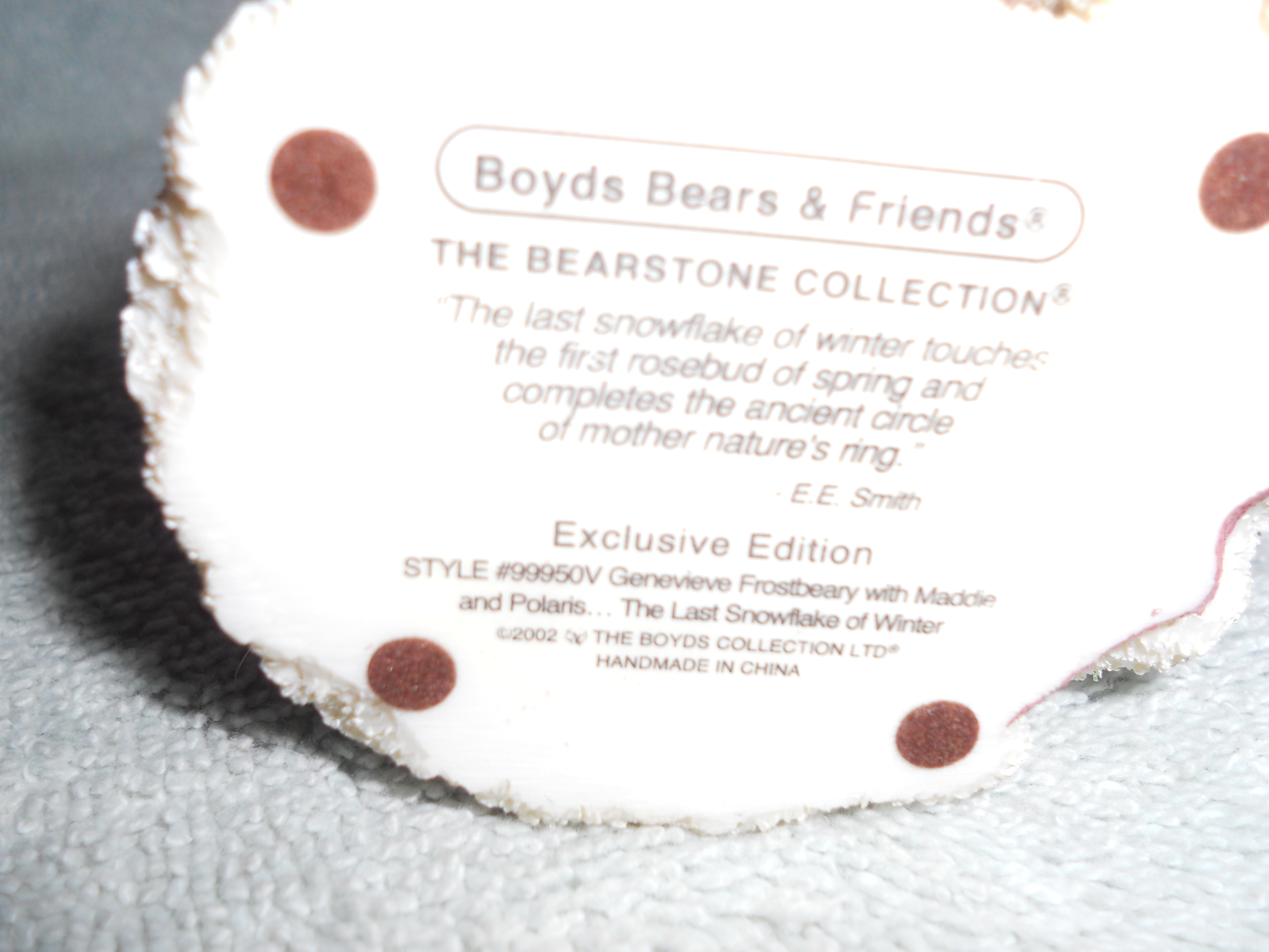 Boyd's Bearstone Last Snowflake of Winter