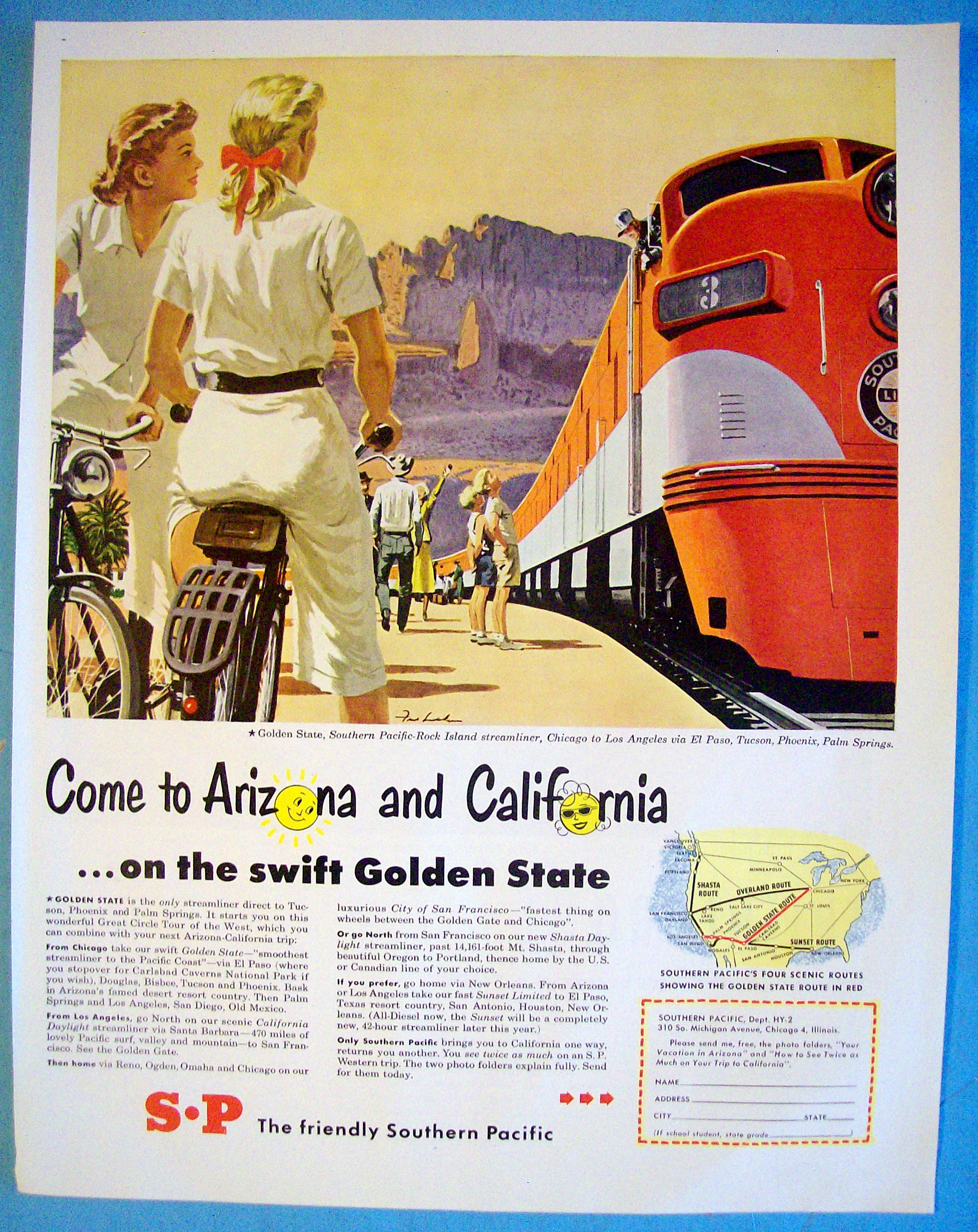 1950 Southern Pacific With The Golden State