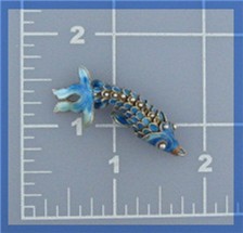 Silver Blue Enamel Articulated Fish Charm