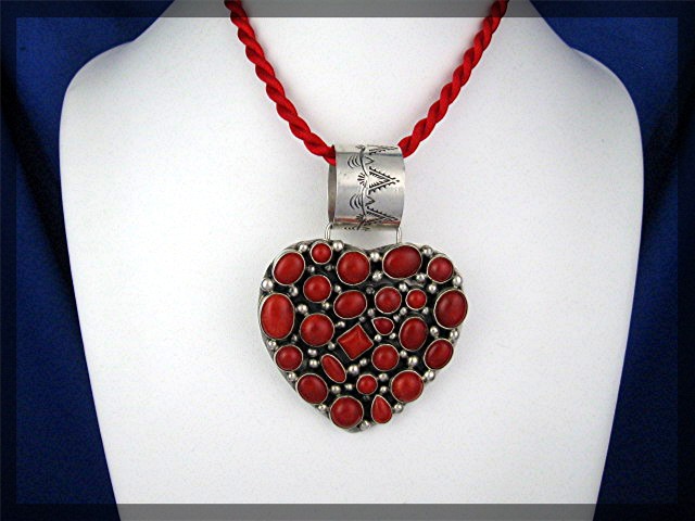 Rocki Gorman  Sterling Silver Coral Heart Pendant