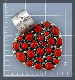 Rocki Gorman  Sterling Silver Coral Heart Pendant