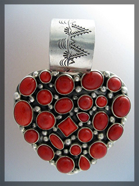 Rocki Gorman  Sterling Silver Coral Heart Pendant