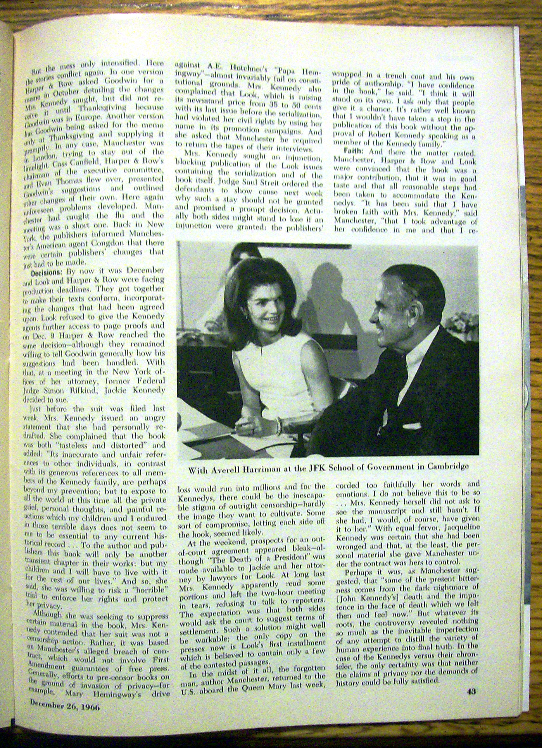 Newsweek Magazine-December 26, 1966-Jackie Kennedy